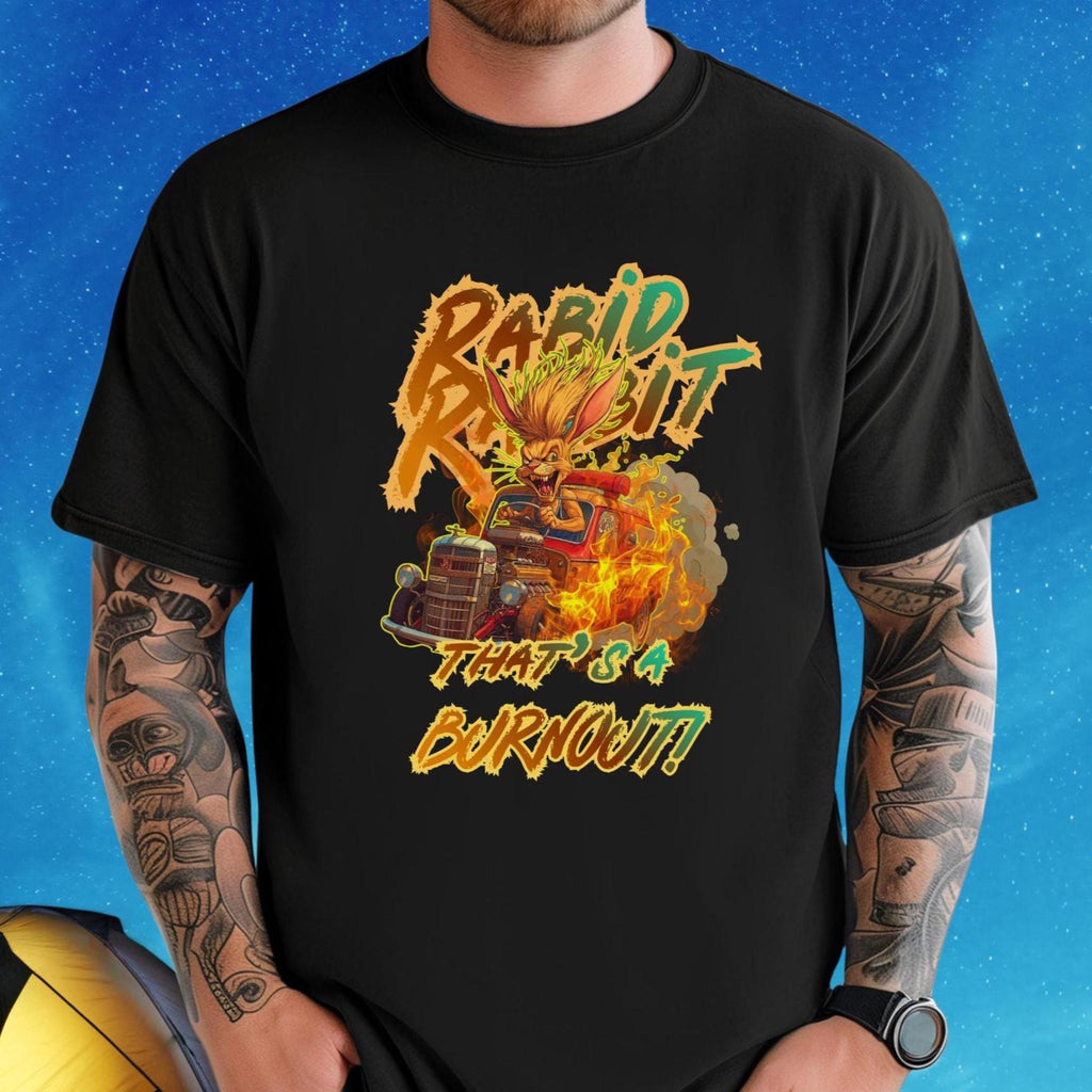 Rabid Rabbit Burnout Shirt Car racing t-shirt funny racing tee Unisex garment-dyed heavyweight t-shirt