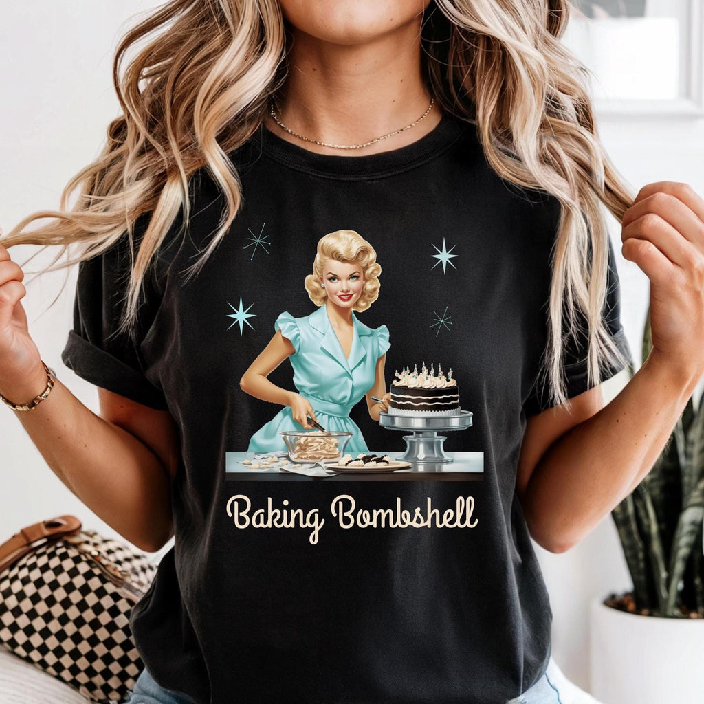 Retro 50s Housewife Shirt Comfort Colors Baking Bombshell T-shirt gift for Baker gift for wife Retro baking teert
