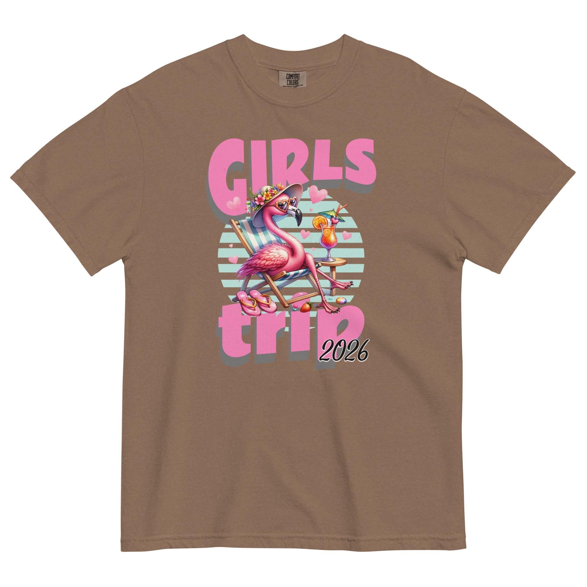 Girls Trip 2026 Comfort Colors Flamingo T-Shirt Group shirts vacation