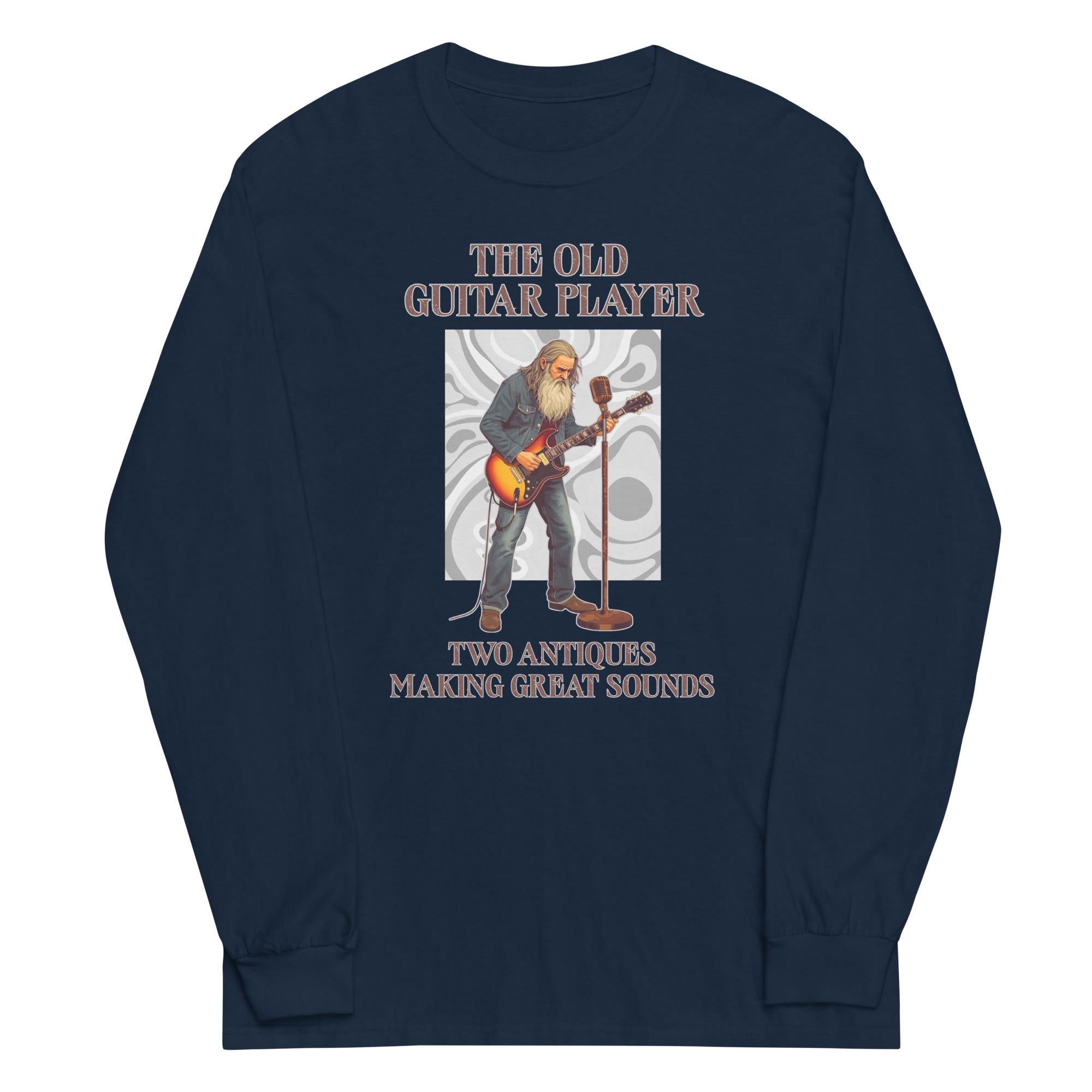 Old Guitar Players Shirt Men’s Long Sleeve Shirt guitarist t-shirt gift for retired guitar player