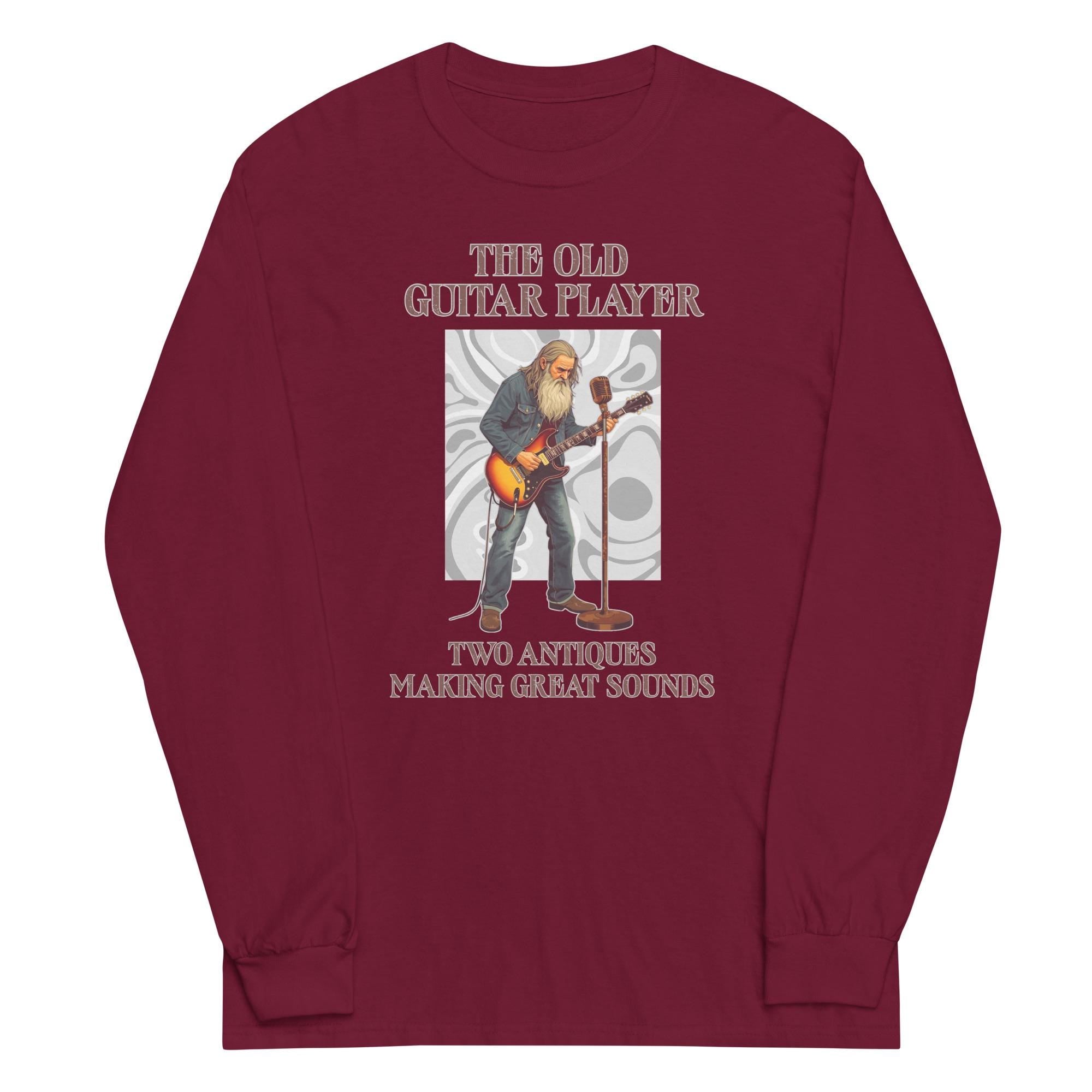 Old Guitar Players Shirt Men’s Long Sleeve Shirt guitarist t-shirt gift for retired guitar player
