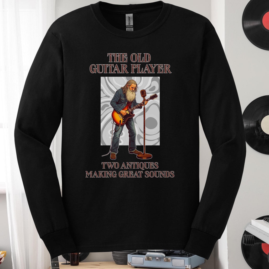 Old Guitar Players Shirt Men’s Long Sleeve Shirt guitarist t-shirt gift for retired guitar player
