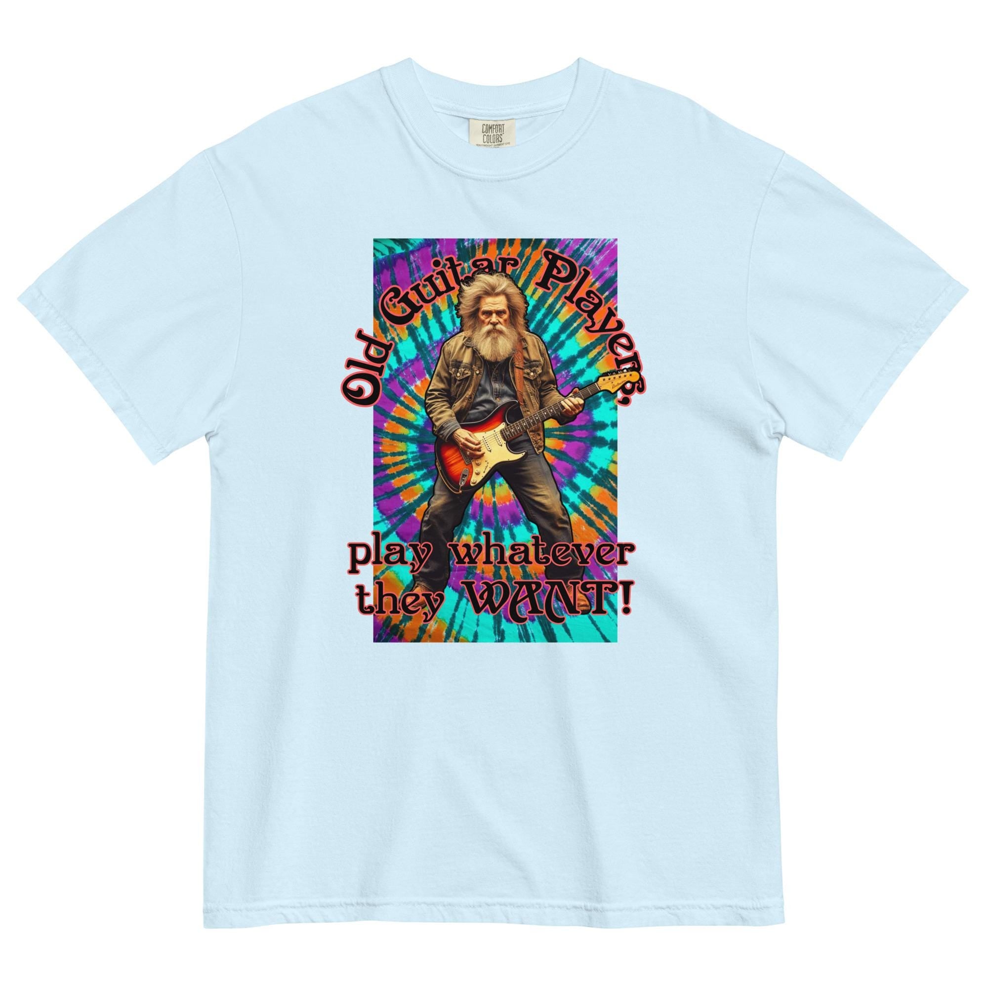 Funny Guitar Shirt Comfort Colors old guitar player tshirt gift for older guitarist, gift for Dadyed heavyweight t-shirt