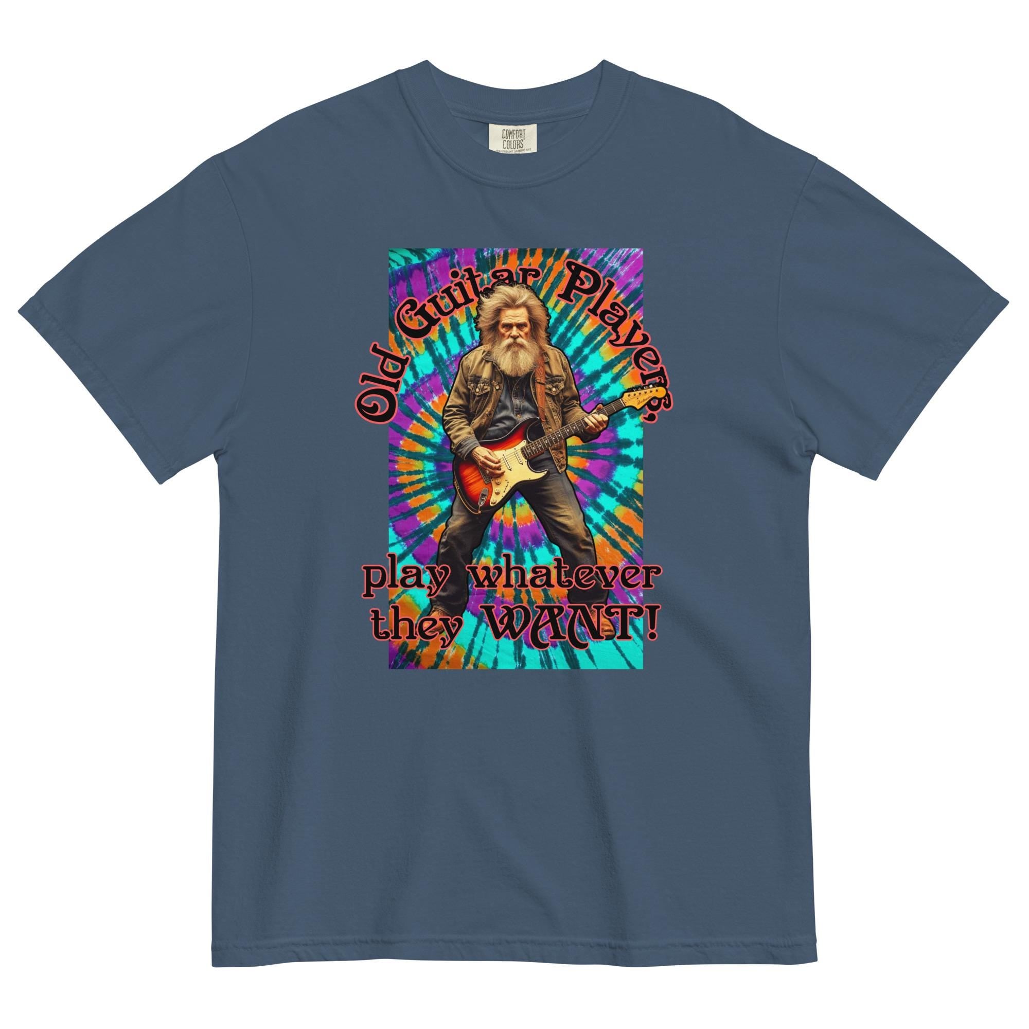 Funny Guitar Shirt Comfort Colors old guitar player tshirt gift for older guitarist, gift for Dadyed heavyweight t-shirt