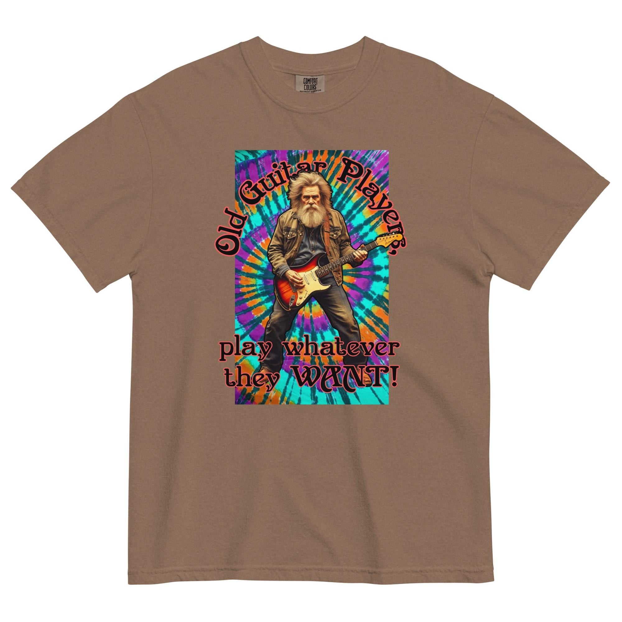 Funny Guitar Shirt Comfort Colors old guitar player tshirt gift for older guitarist, gift for Dadyed heavyweight t-shirt