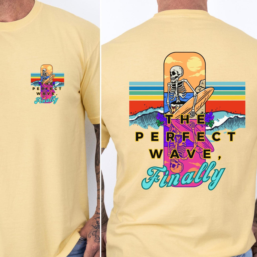 Funny Skeleton Surfer shirt, Comfort Colors Back Print summer tshirts surfing tees Gift for Surfer Unisex tees