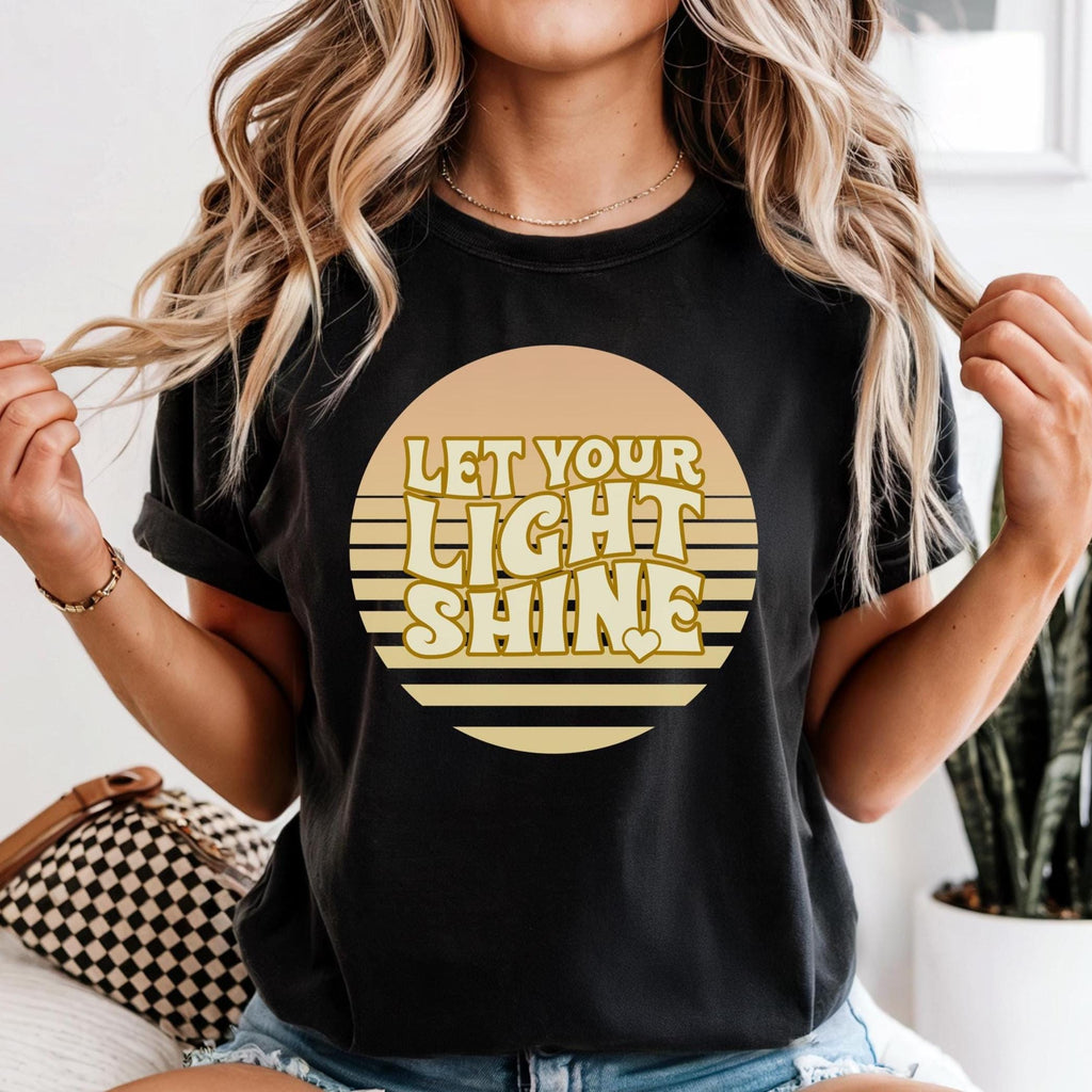 Retro Christian T-shirt Let Your Light Shine Comfort Colors tee Unisex garment-dyed heavyweight t-shirt