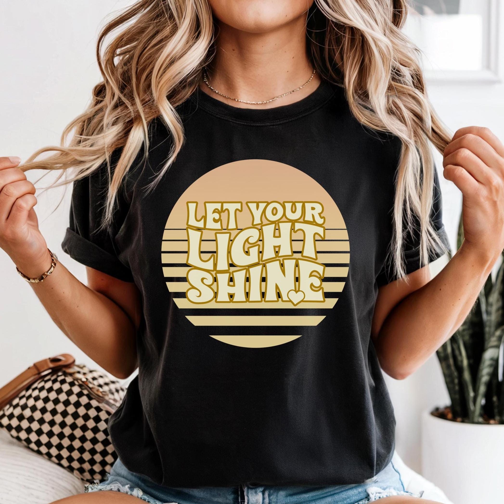Retro Christian T-shirt Let Your Light Shine Comfort Colors tee Unisex garment-dyed heavyweight t-shirt