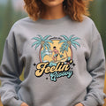 Retro Beach Sweatshirt: Feelin' Groovy Tropical Pullover surf hoodie