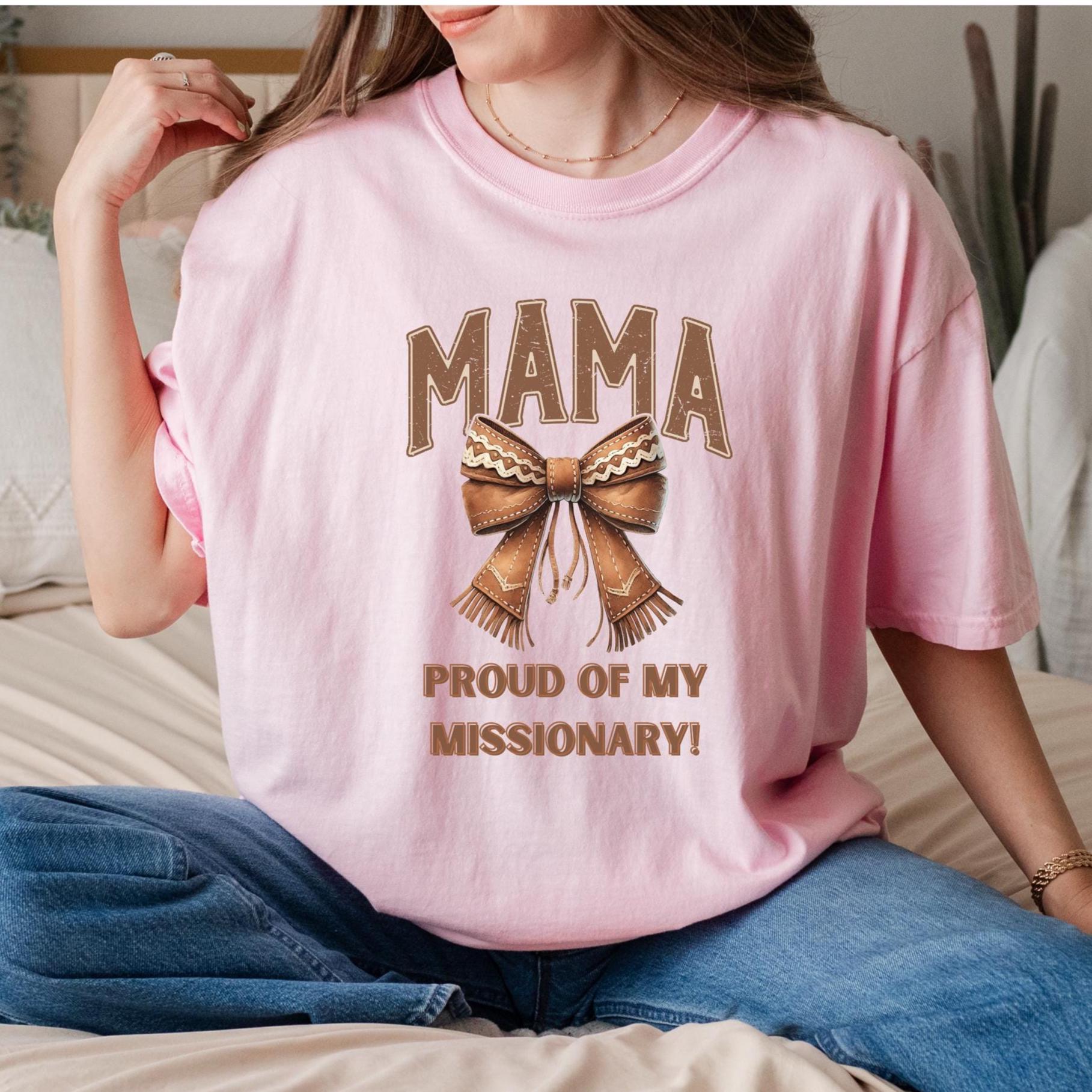 Western LDS Mama Shirt: Comfort Colors Missionary Mom Tee