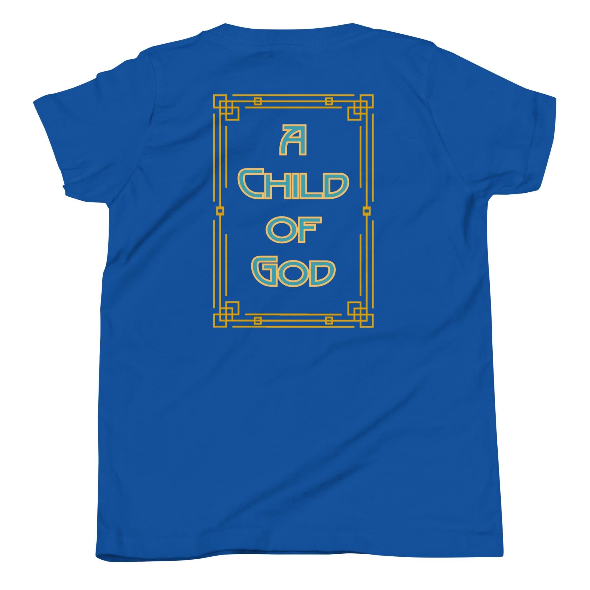 Christian Youth T-Shirt A Child of God Shirt Youth back print kids Christian tee