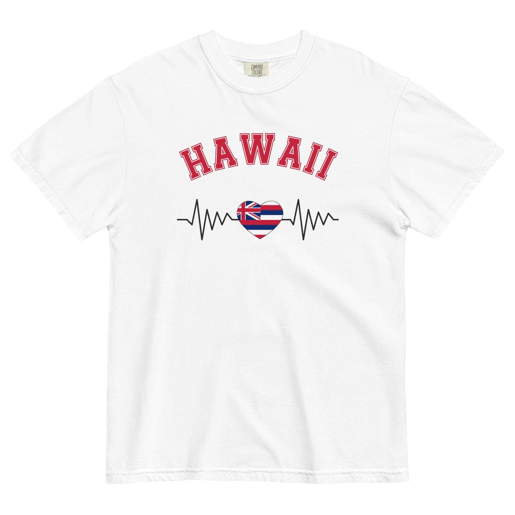 Hawaiian heartbeat Shirt Comfort Colors Hawaii Tshirt gift for Hawaii lover Hawaiian Valentine shirt Hawaiian flag tee