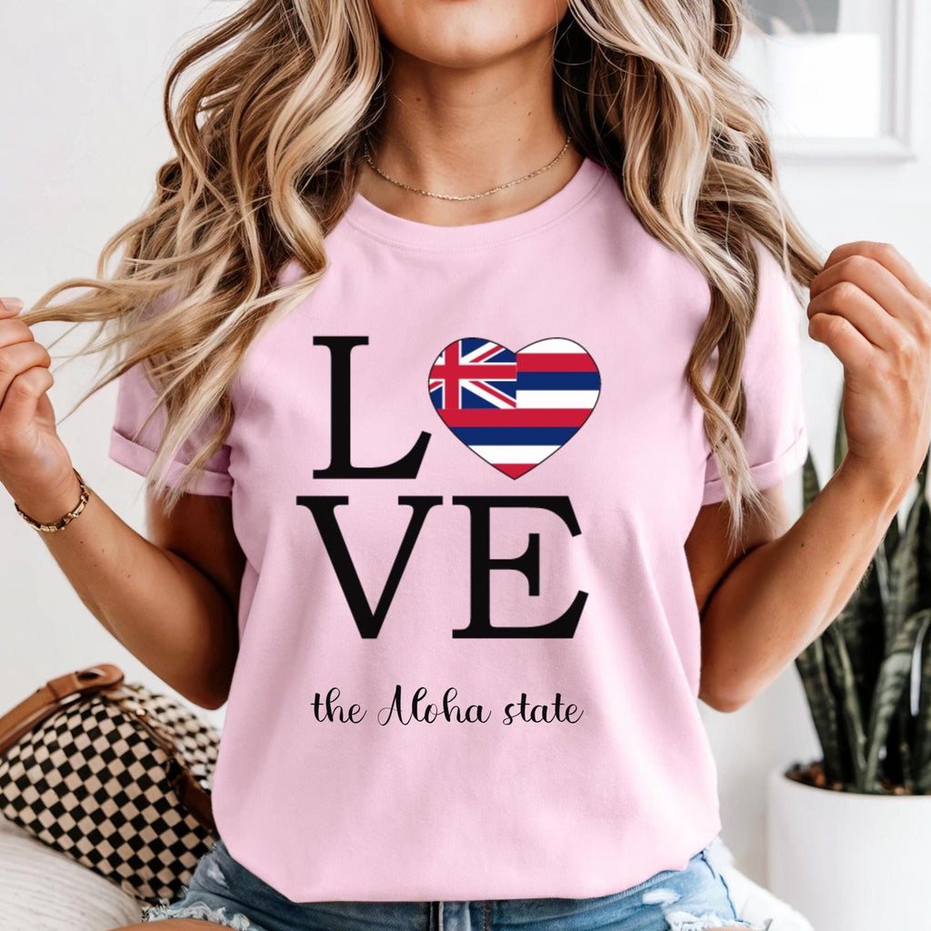 Hawaii Aloha State Shirt Comfort Colors Love the Aloha State Tshirt Hawaiian flag tee