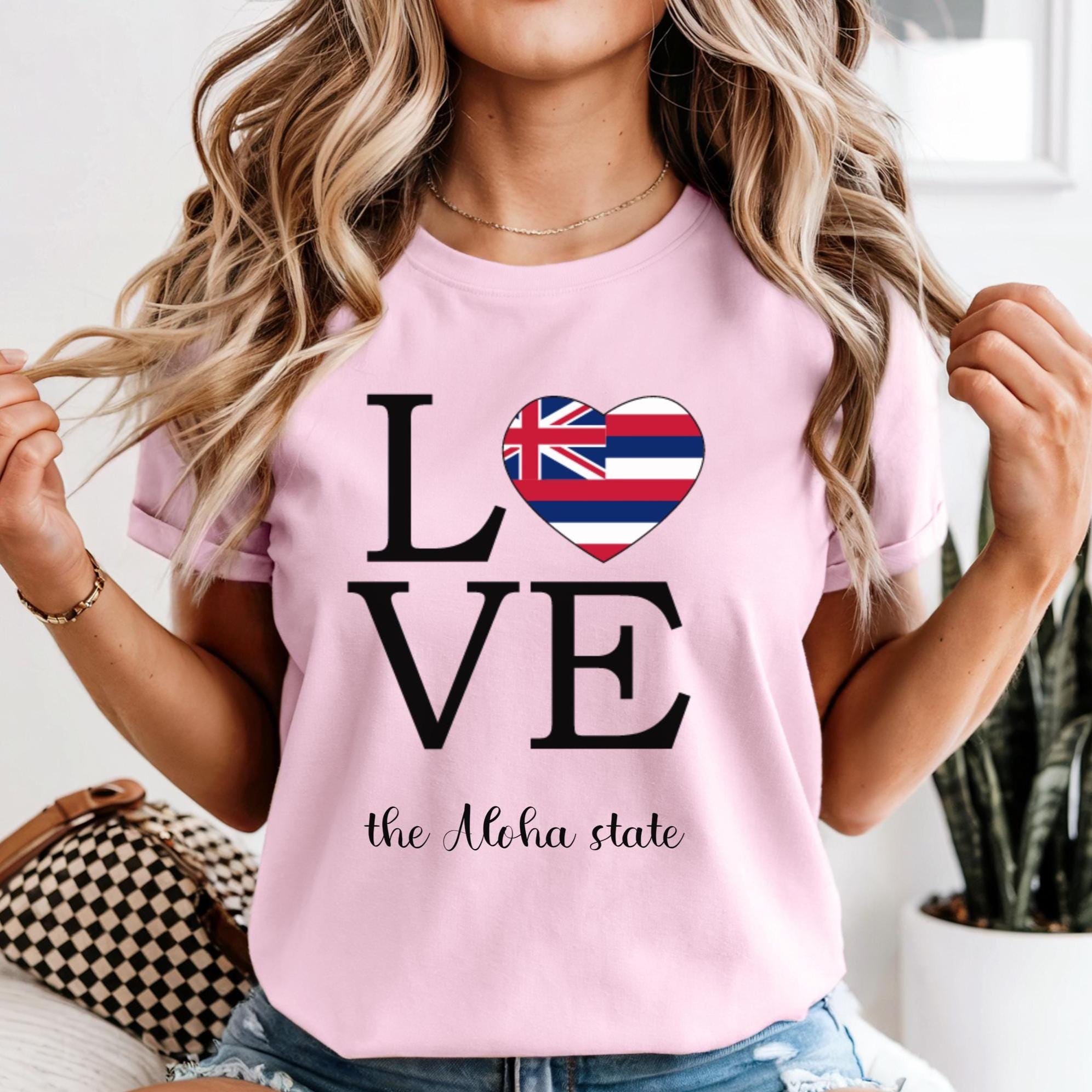 Hawaii Aloha State Shirt Comfort Colors Love the Aloha State Tshirt Hawaiian flag tee