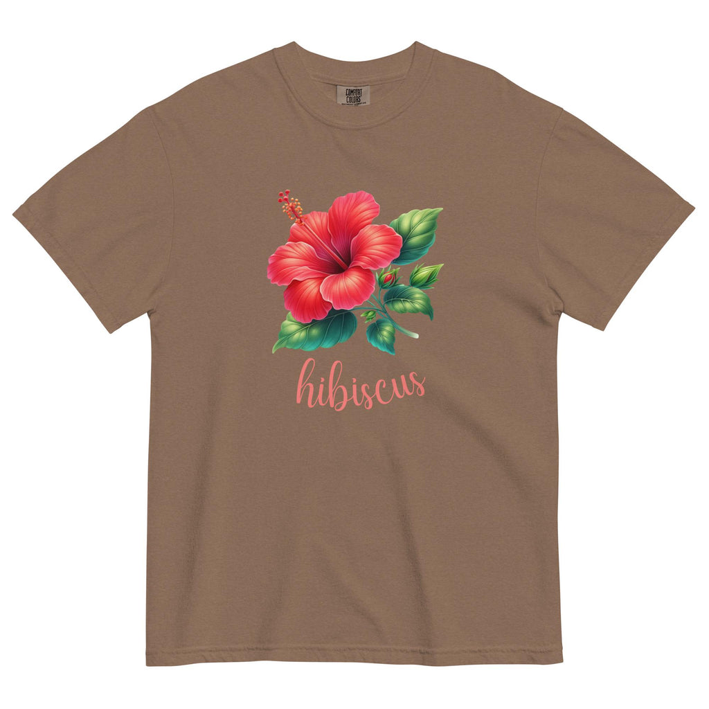 Red Hibiscus Shirt Comfort Colors hibiscus t-shirt Hawaiian flowers Tshirt Unisex garment-dyed heavyweight t-shirt