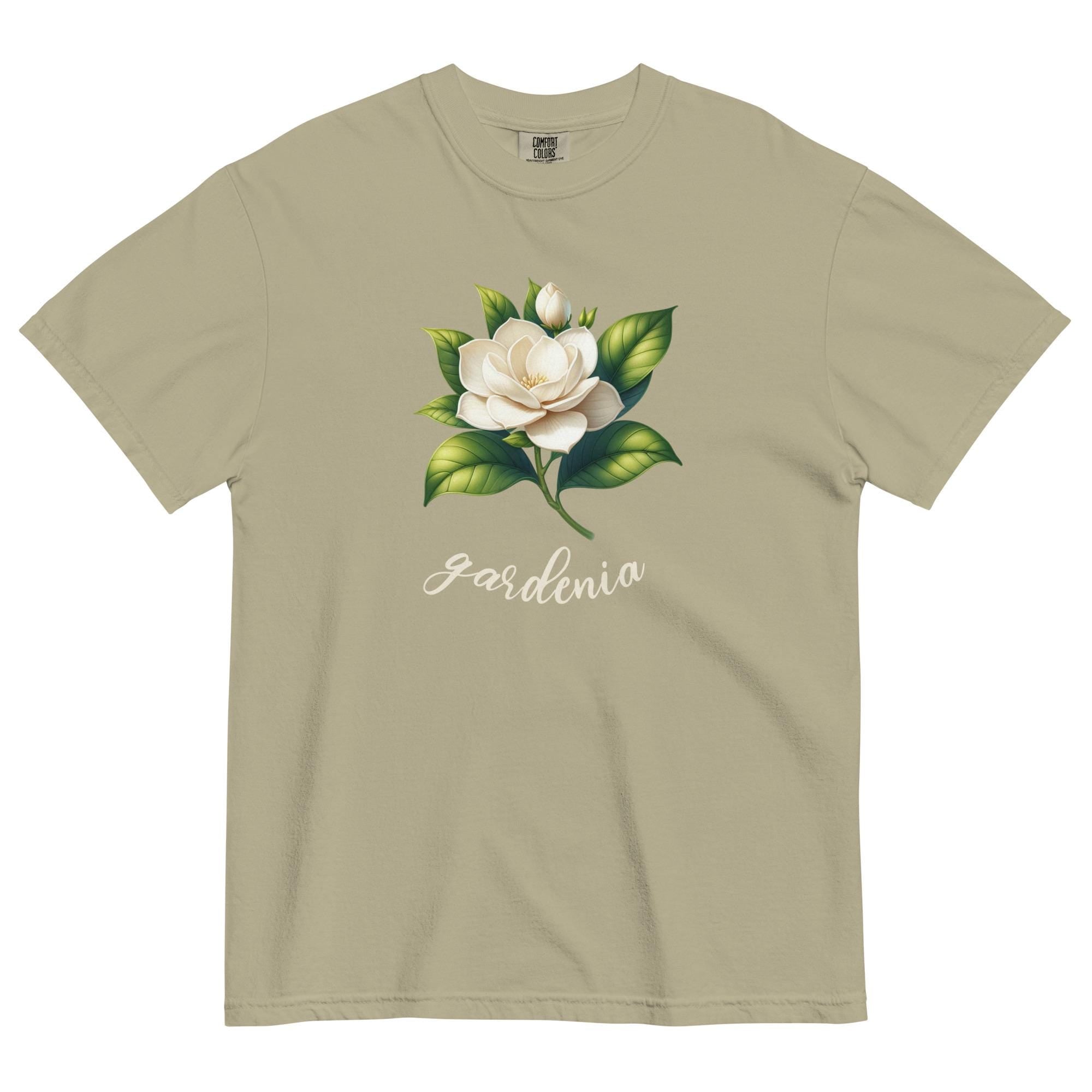 Gardenia Flower T-Shirt: Comfort Colors, Tropical Hawaiian Tee