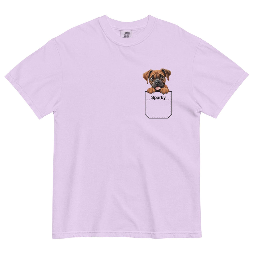 Personalized Boxer shirt Comfort Colors boxer puppy pocket design Unisex garment-dyed Boxer t-shirt