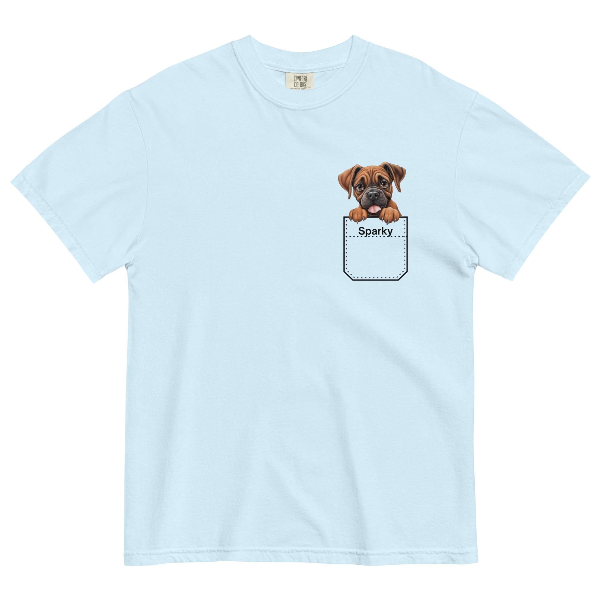 Personalized Boxer shirt Comfort Colors boxer puppy pocket design Unisex garment-dyed Boxer t-shirt