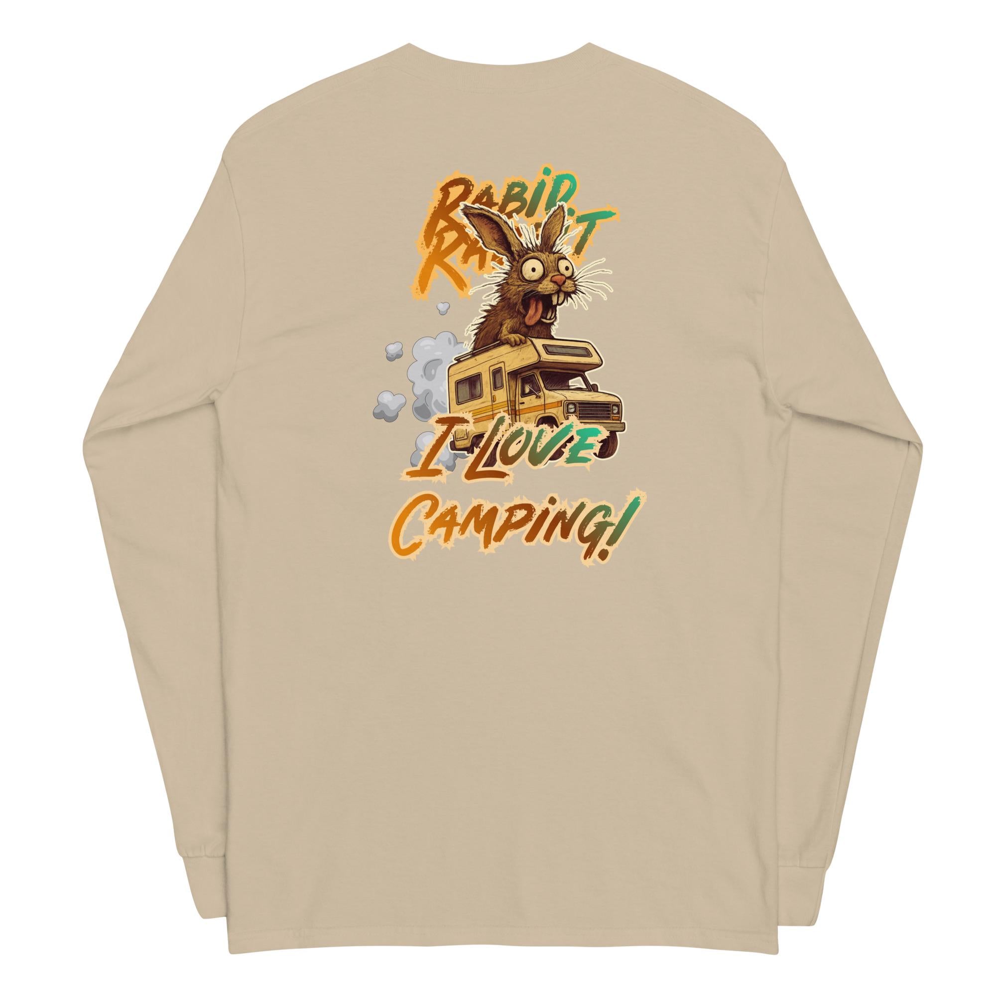 Funny RV Camping Long Sleeve Shirt: Cartoon Back Print