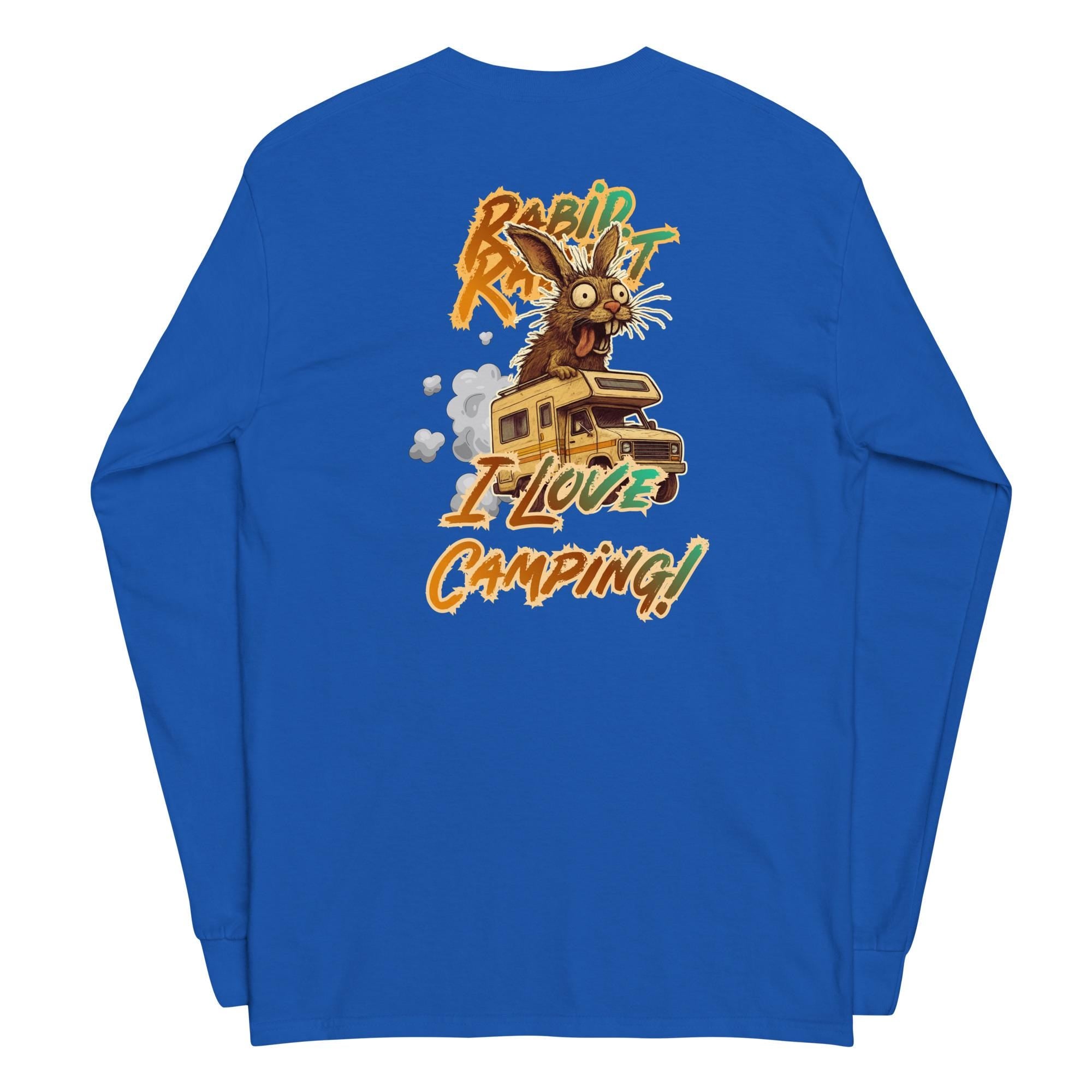 Funny RV Camping Long Sleeve Shirt: Cartoon Back Print