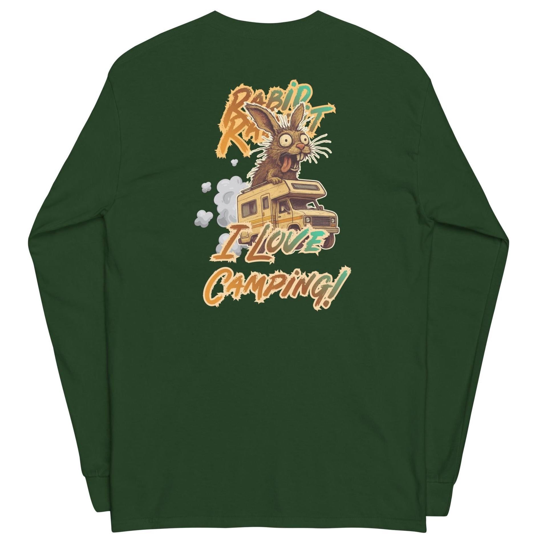 Funny RV Camping Long Sleeve Shirt: Cartoon Back Print