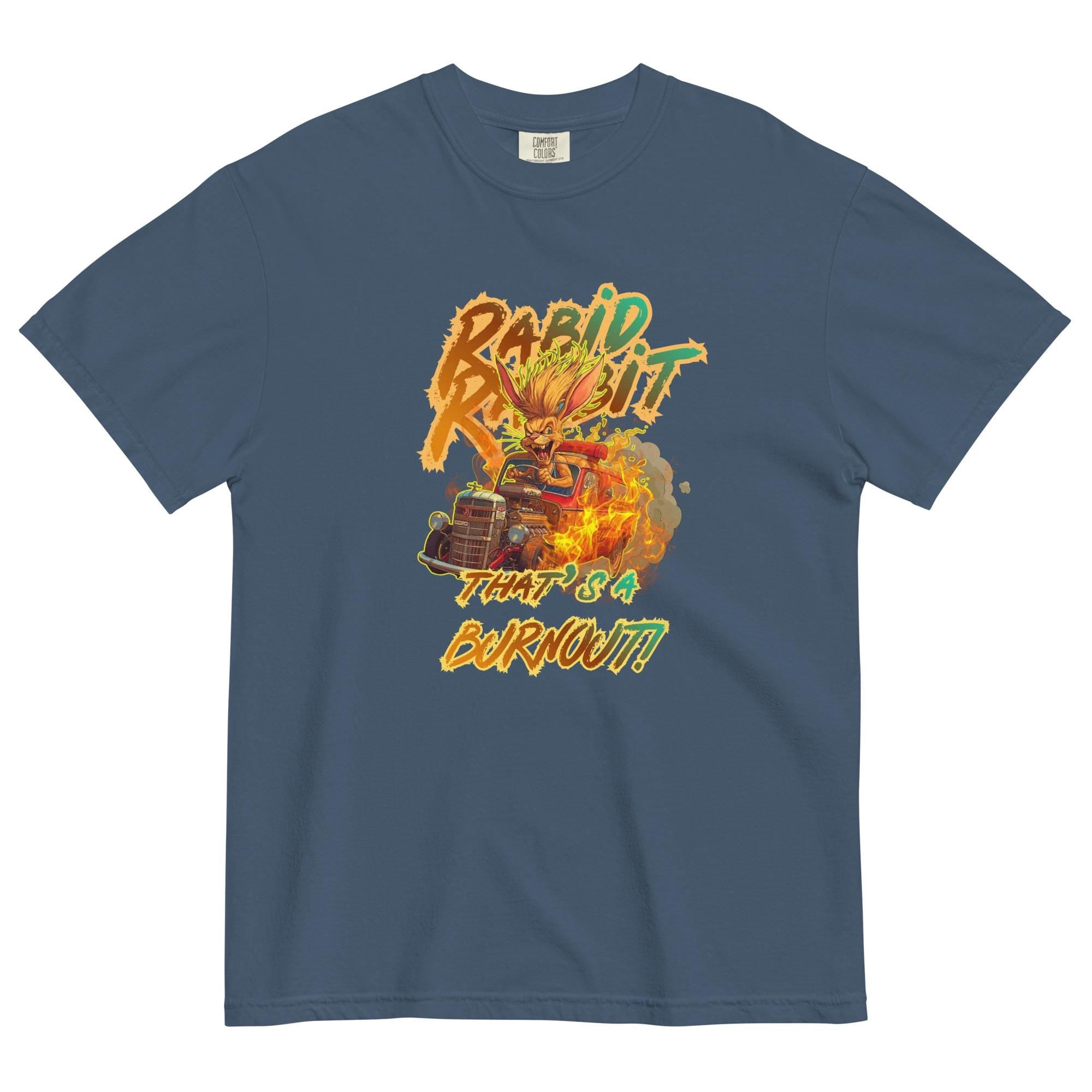 Rabid Rabbit Burnout Shirt Car racing t-shirt funny racing tee Unisex garment-dyed heavyweight t-shirt
