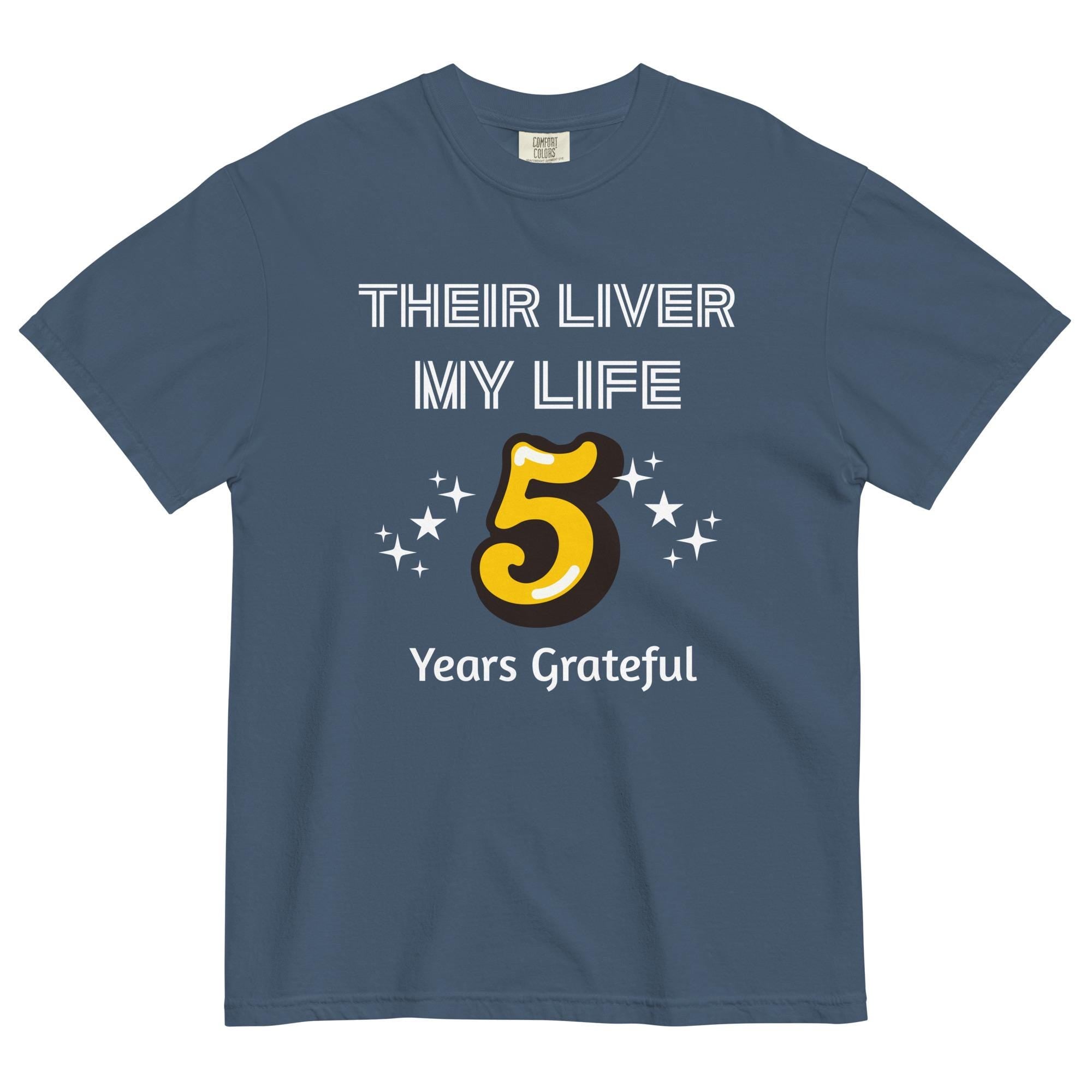 Liver Transplant survivor shirt 5 years custom year, Comfort Colors Transplant T-Shirt personalized Unisex garment-dyed t-shirt