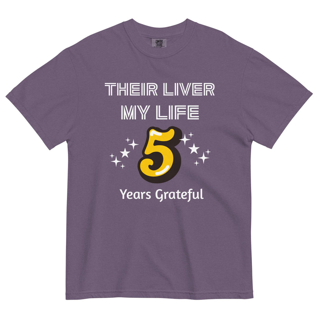 Liver Transplant survivor shirt 5 years custom year, Comfort Colors Transplant T-Shirt personalized Unisex garment-dyed t-shirt