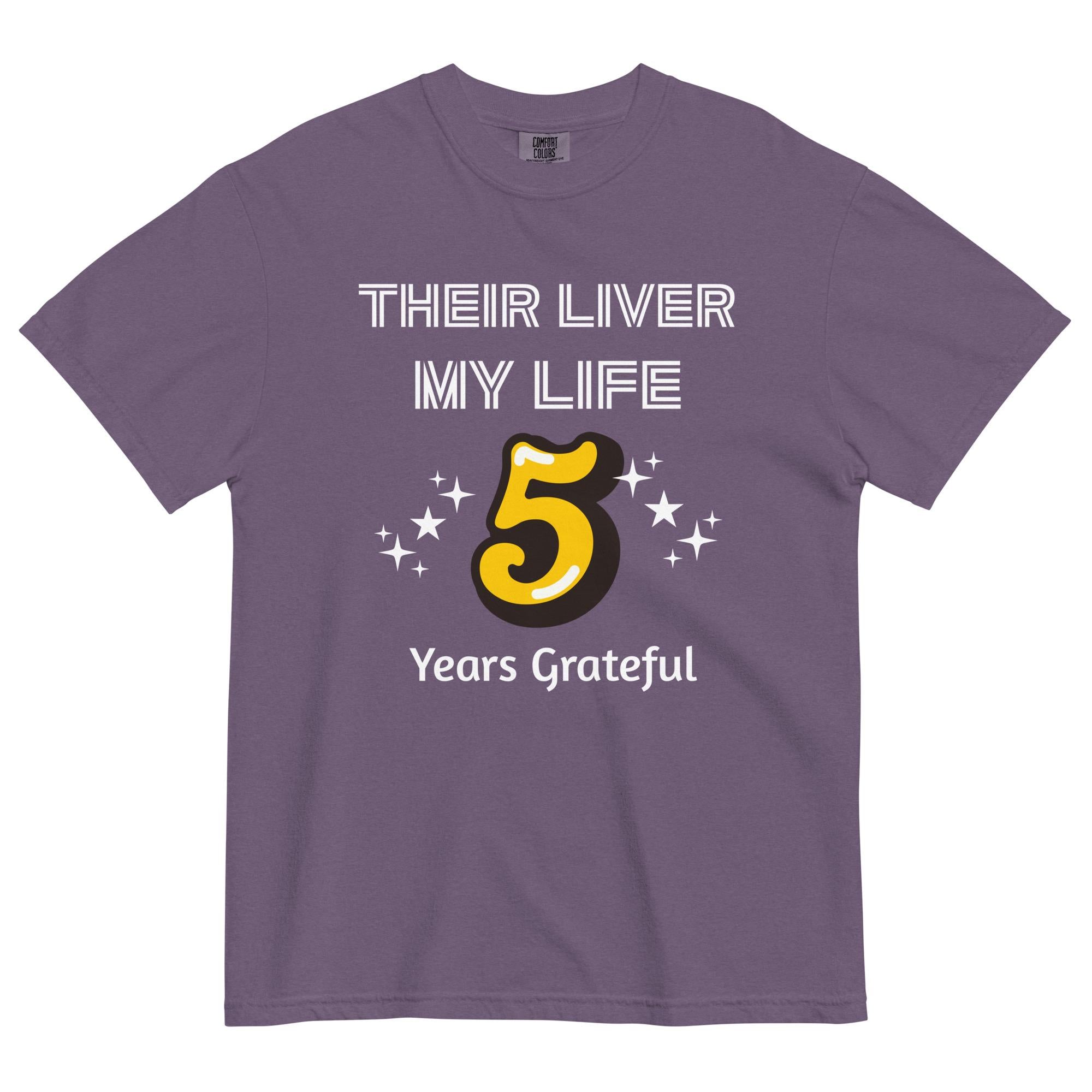 Liver Transplant survivor shirt 5 years custom year, Comfort Colors Transplant T-Shirt personalized Unisex garment-dyed t-shirt