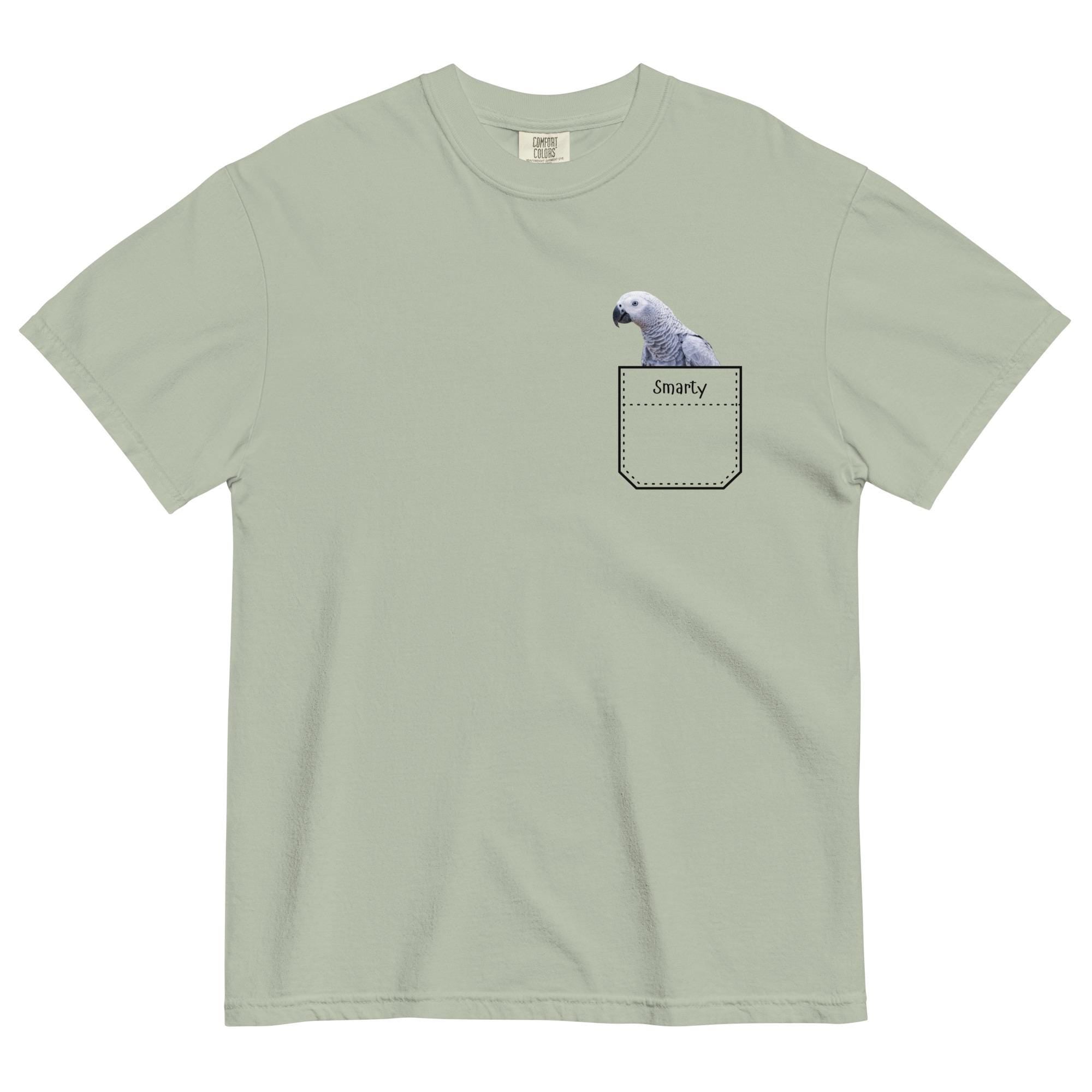 African Grey Parrot shirt personalized Comfort Colors Pocket parrot gift for African Grey owner, parrot lover custom gift