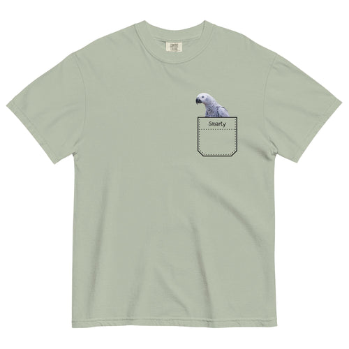 African Grey Parrot shirt personalized Comfort Colors Pocket parrot gift for African Grey owner, parrot lover custom gift