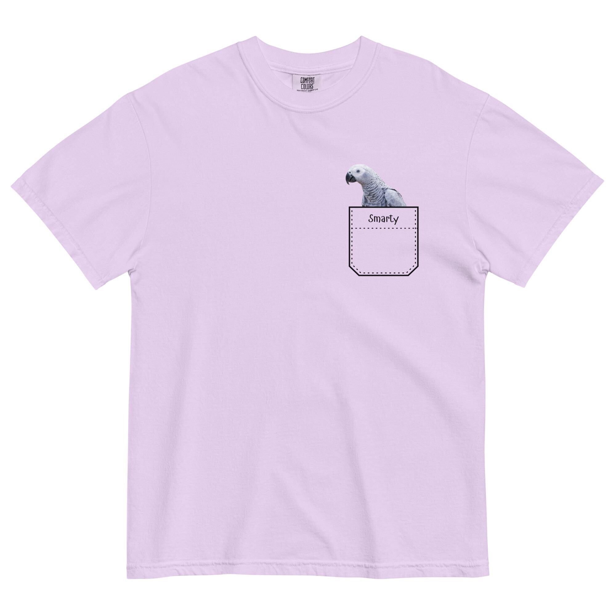 African Grey Parrot shirt personalized Comfort Colors Pocket parrot gift for African Grey owner, parrot lover custom gift