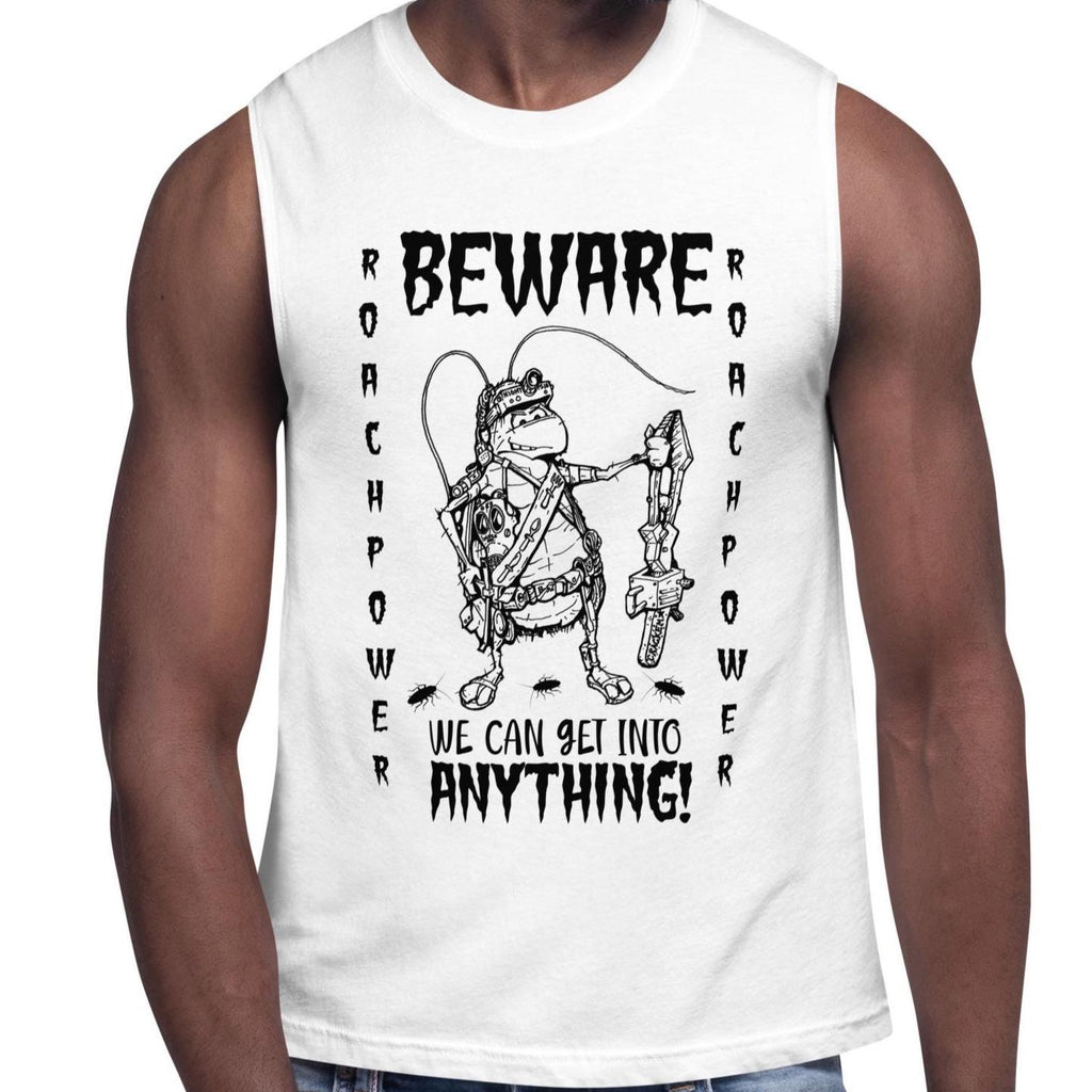 Funny Roach Muscle Shirt cockroach pest shirt Hawaii roach humor unisex tank top