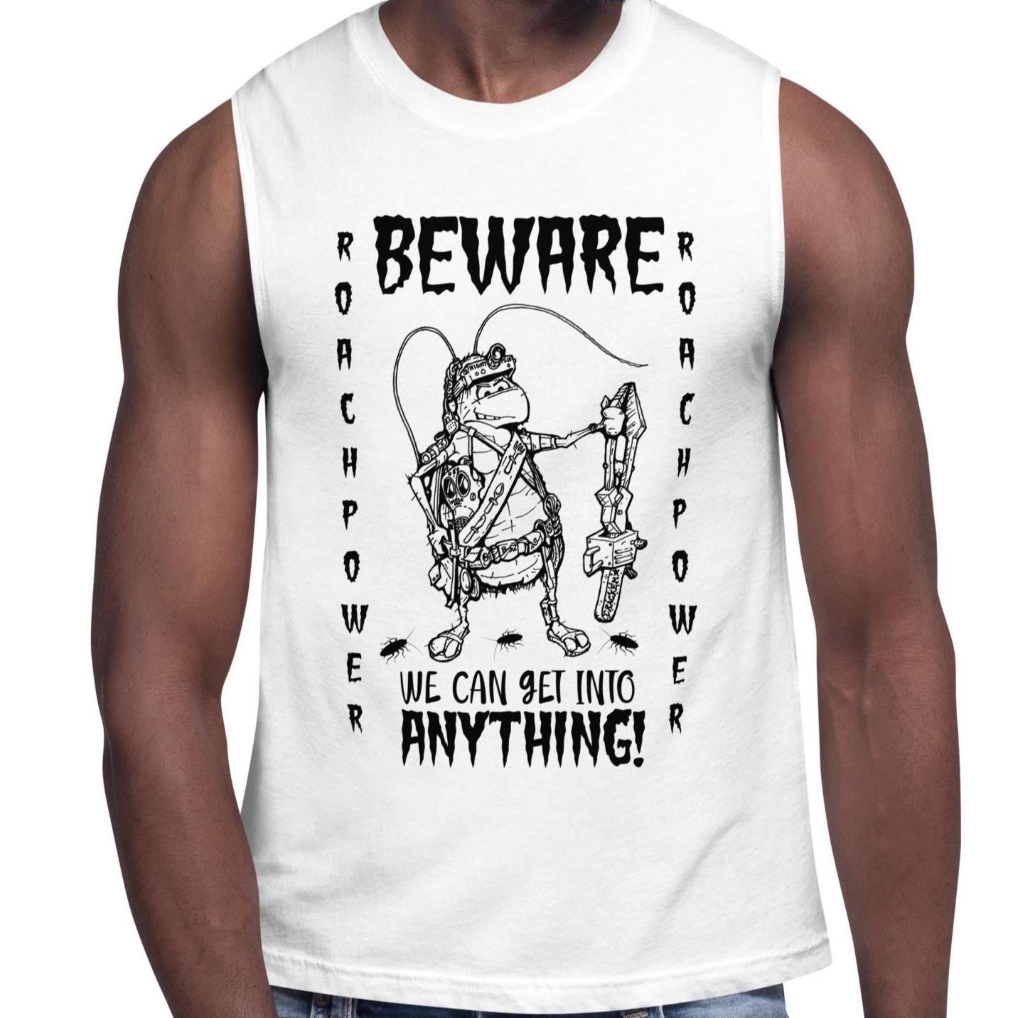 Funny Roach Muscle Shirt cockroach pest shirt Hawaii roach humor unisex tank top