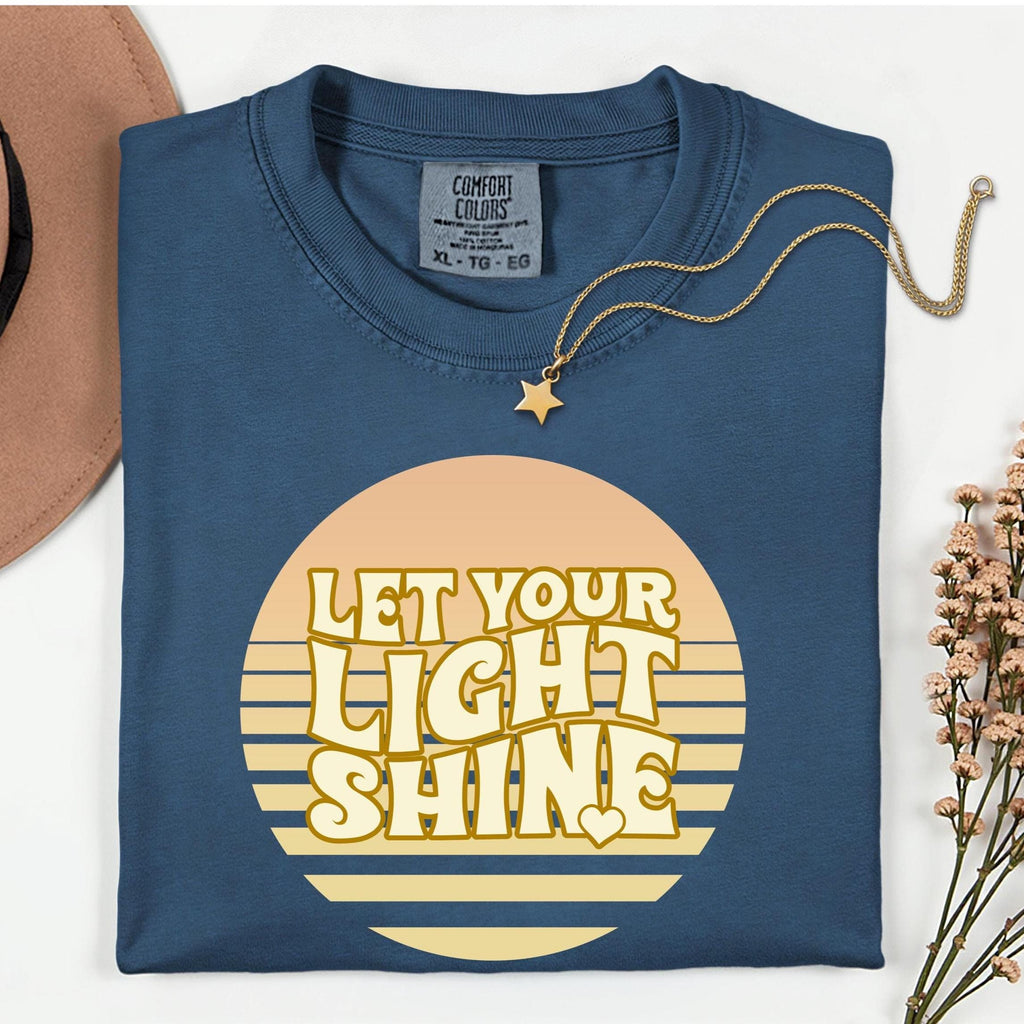 Retro Christian T-shirt Let Your Light Shine Comfort Colors tee Unisex garment-dyed heavyweight t-shirt
