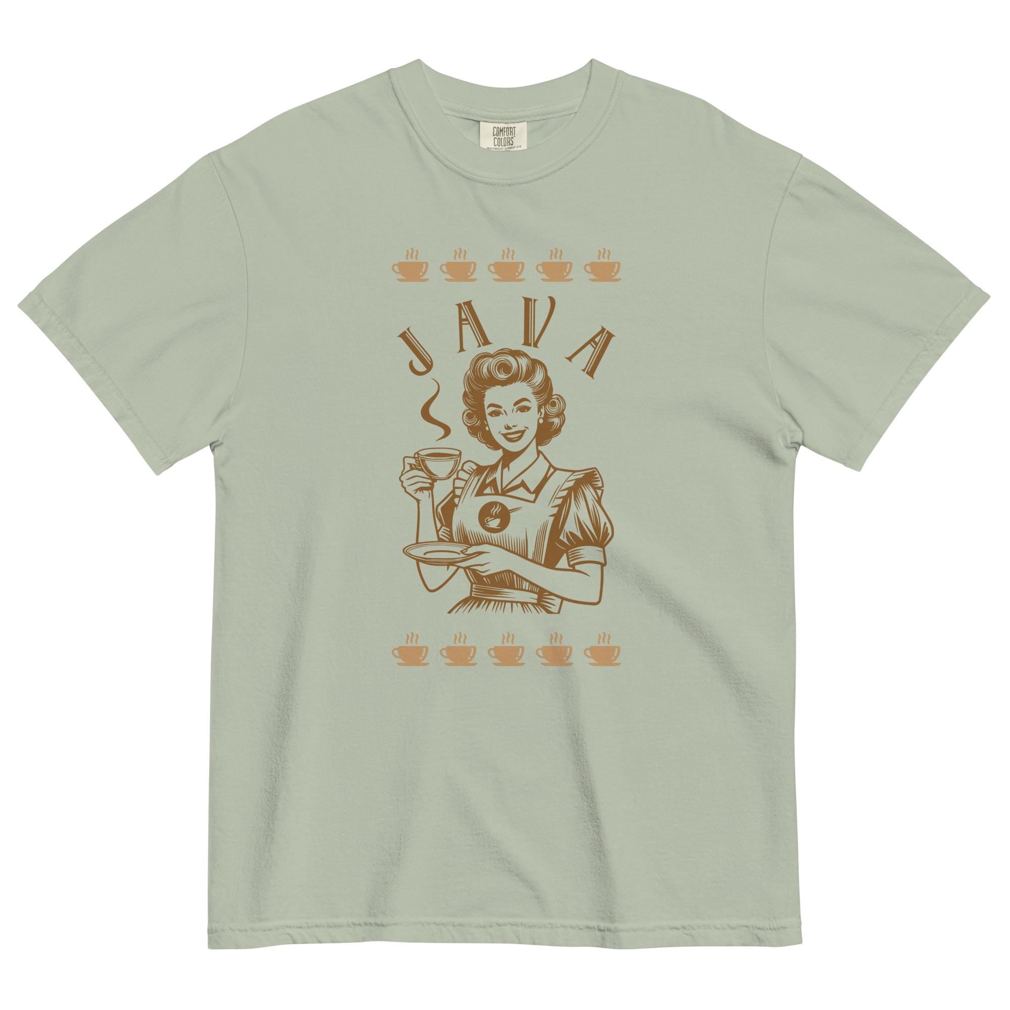 Retro Coffee Shirt Comfort Colors 50s waitress T-shirt Java waitress tee Unisex garment-dyed heavyweight t-shirt