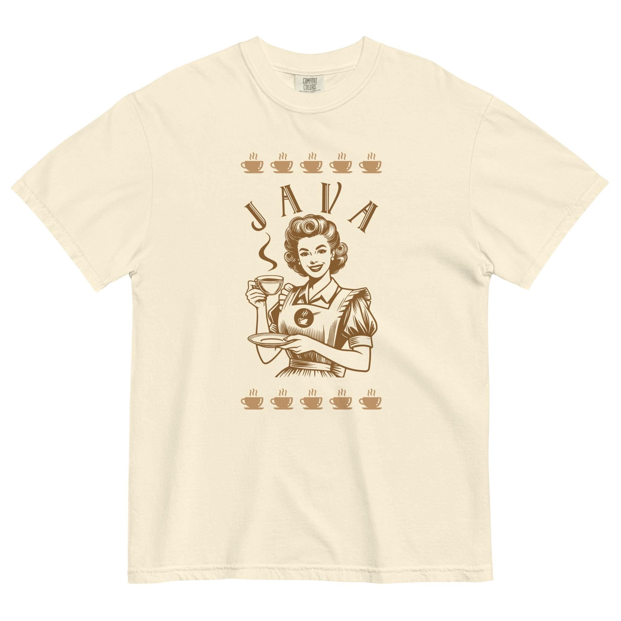 Retro Coffee Shirt Comfort Colors 50s waitress T-shirt Java waitress tee Unisex garment-dyed heavyweight t-shirt