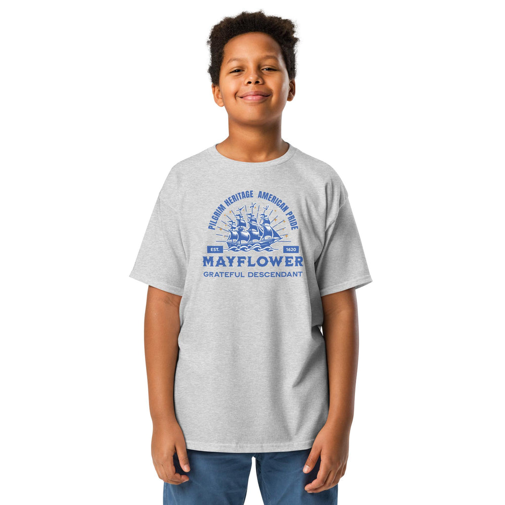 Mayflower youth shirt, Pilgrim heritage youth t-shirt Mayflower descendant kids tee Youth classic tee