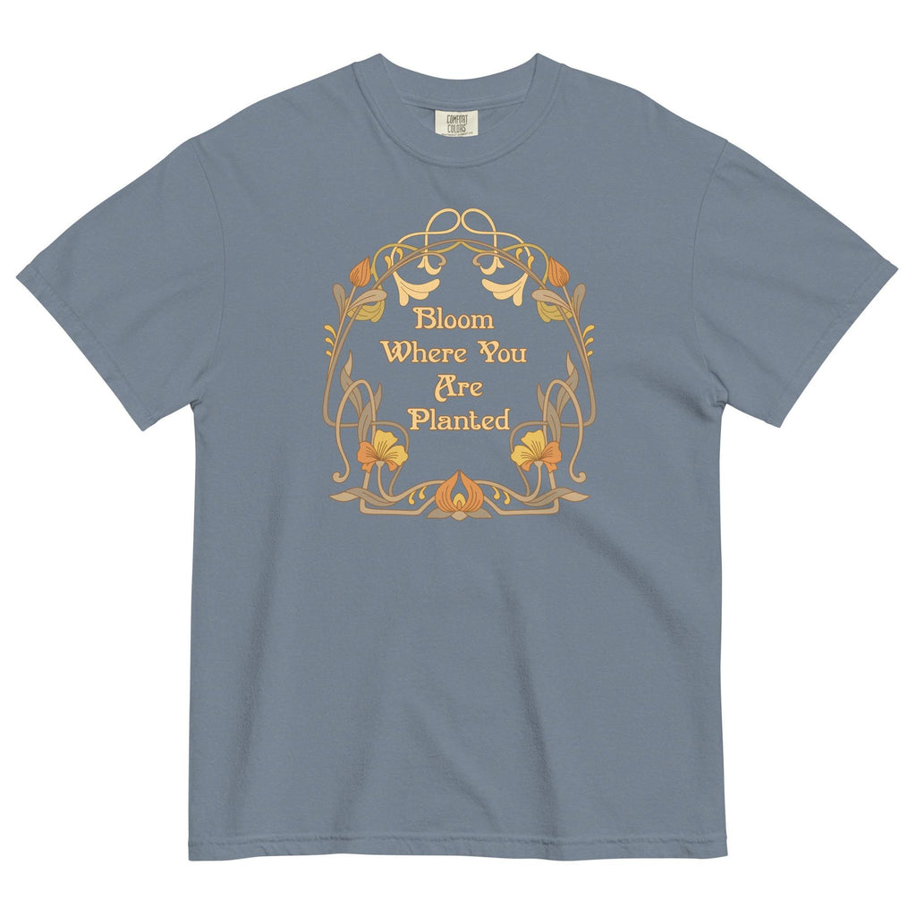 Comfort Colors Bloom Where You are Planted Art Nouveau style Inspirational tee Christian womens tees LDS t-shirts