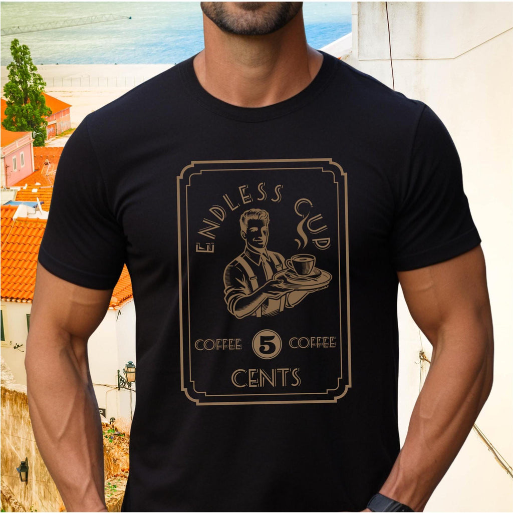 Retro Coffee t-shirt Vintage coffee ad Gildan classic tee coffee lover gift