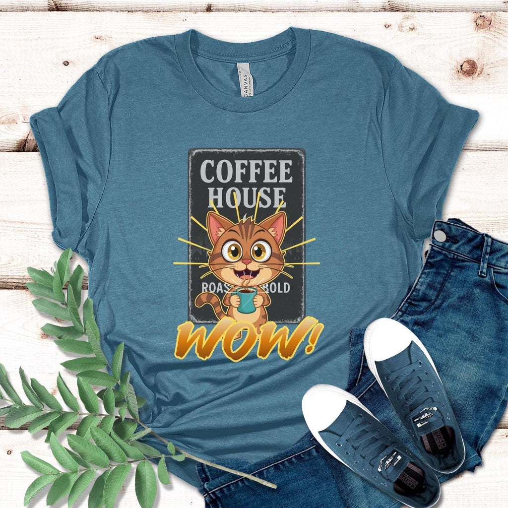 Coffee Cat Shirt Bella-Canvas Funny Coffee T-shirt cat lover gift coffee lover gift Unisex t-shirt