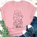 Mothers Day T-shirt, Mother and baby tee line drawing Mother shirt daisies mother and baby t-shirt