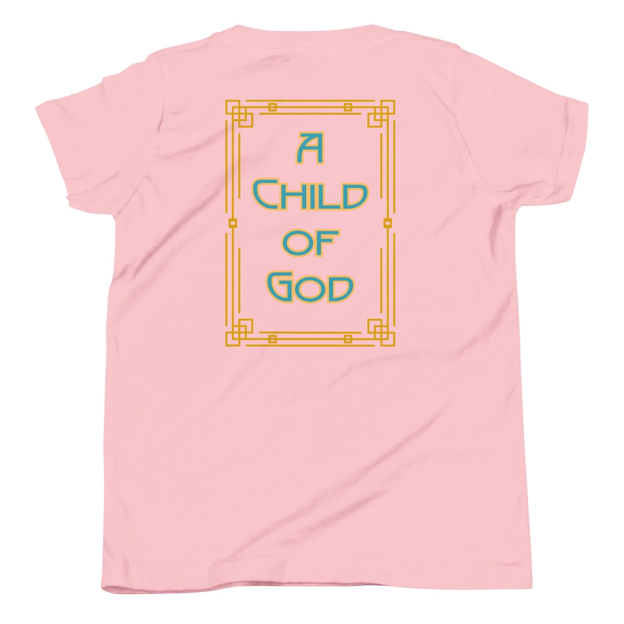 Christian Youth T-Shirt A Child of God Shirt Youth back print kids Christian tee