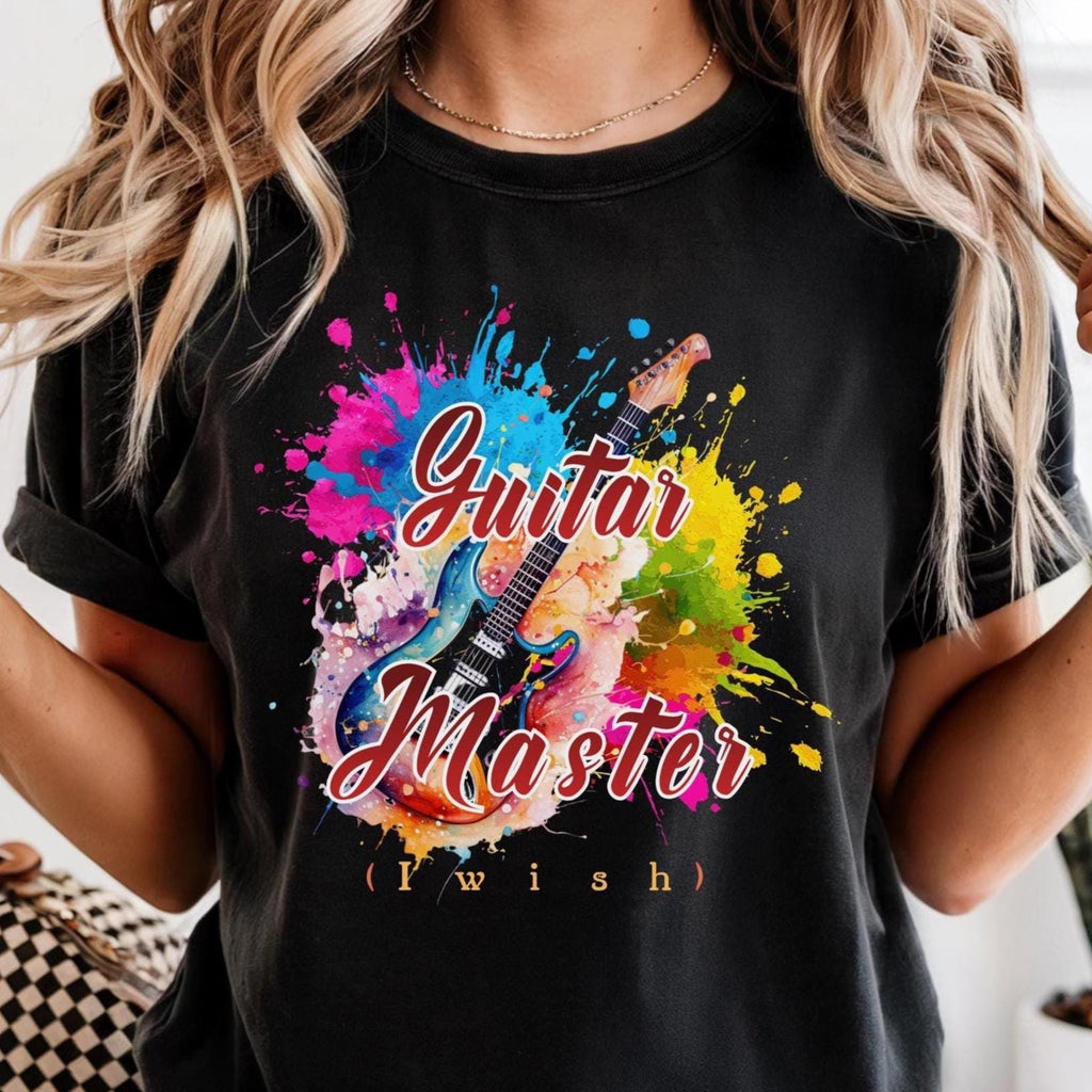 Funny Guitarist Shirt Comfort Colors Guitar humor tee "Guitar Master I wish"  heavyweight t-shirt