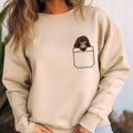 Water Spaniel Puppy Gildan Sweatshirt, pocket peeker  Dog Lover Gift