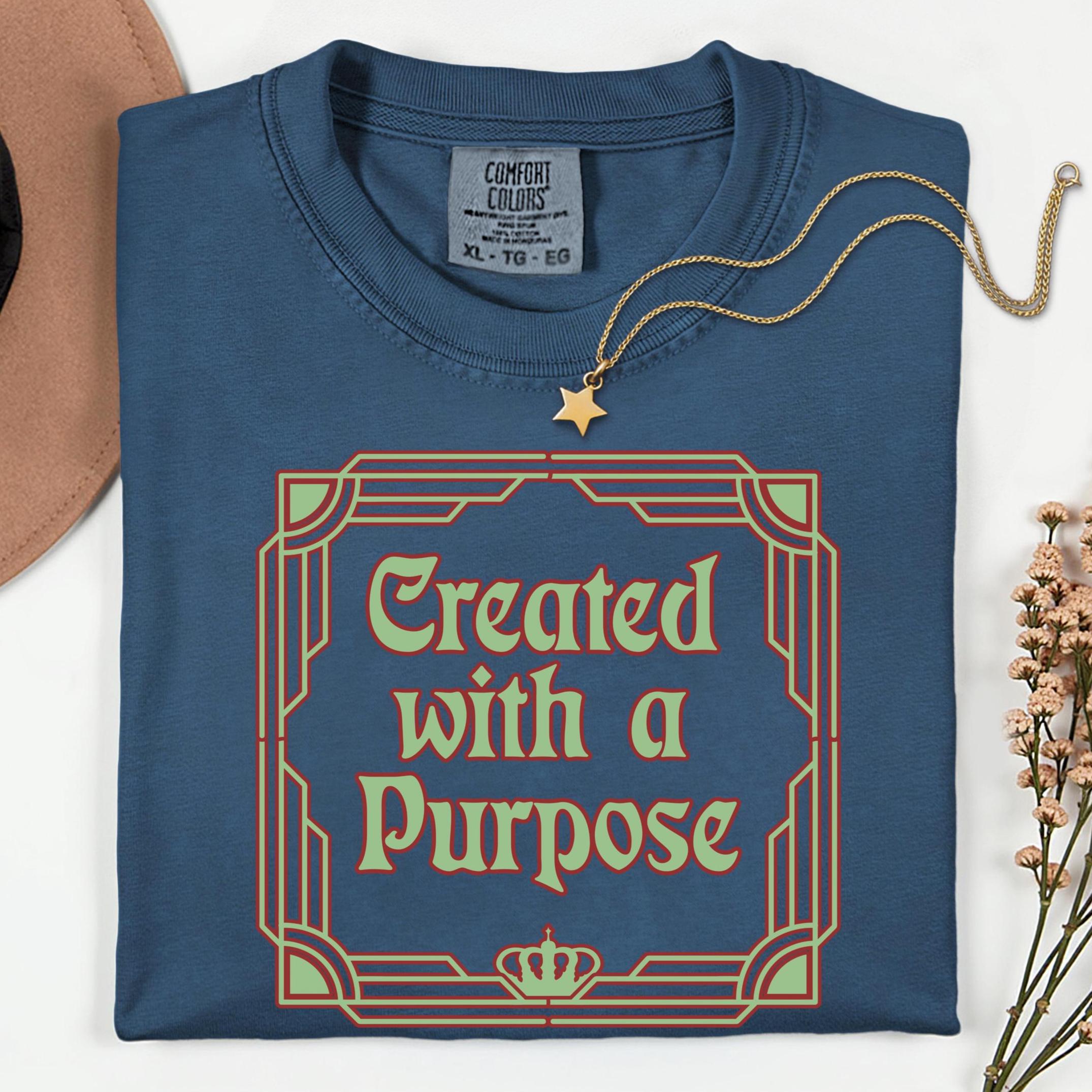 Christian Inspirational Shirt Created with a purpose t-shirt LDS shirts Comfort Colors gift for Christian t-shirt