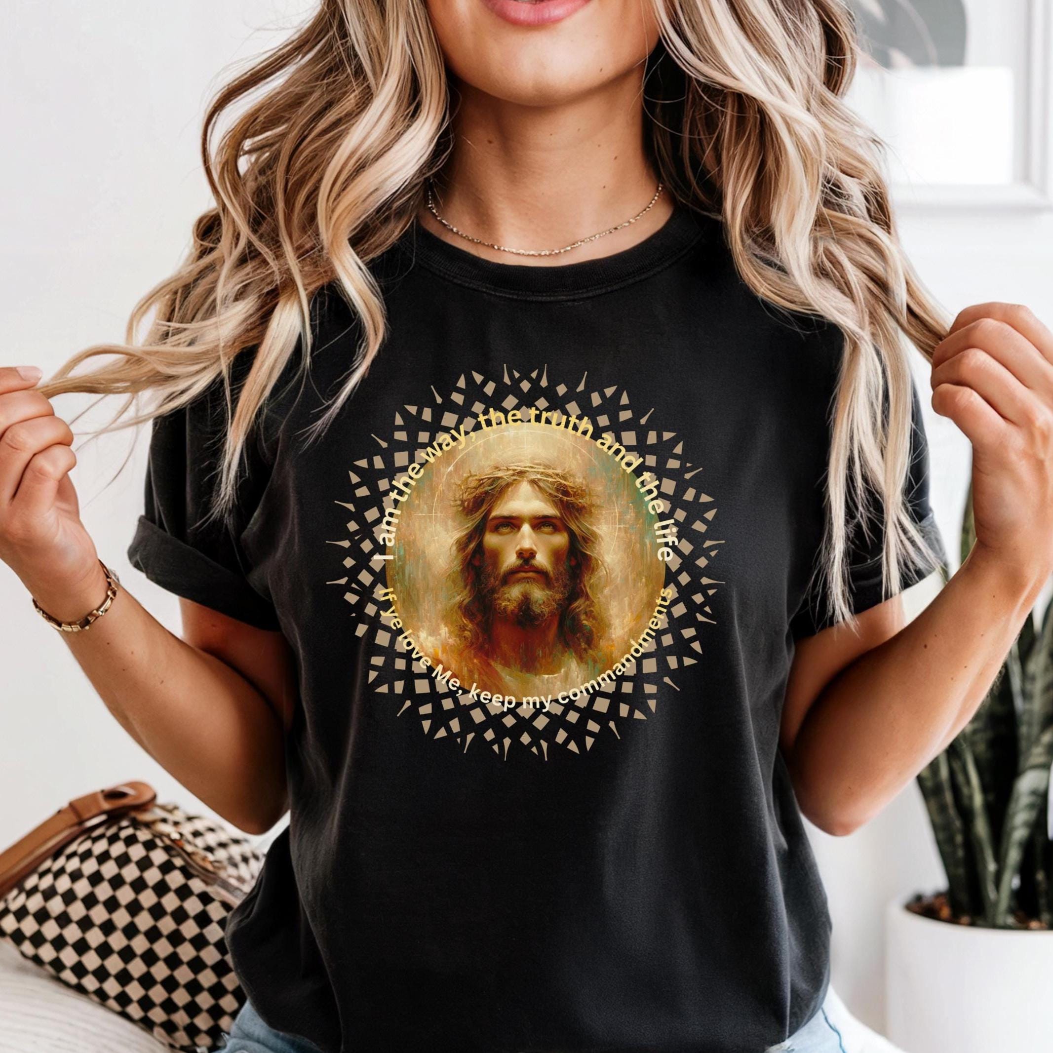 Jesus Christian T-Shirt LDS t-shirt Comfort Colors Christian tees I am the Way Shirt Unisex garment-dyed heavyweight t-shirt