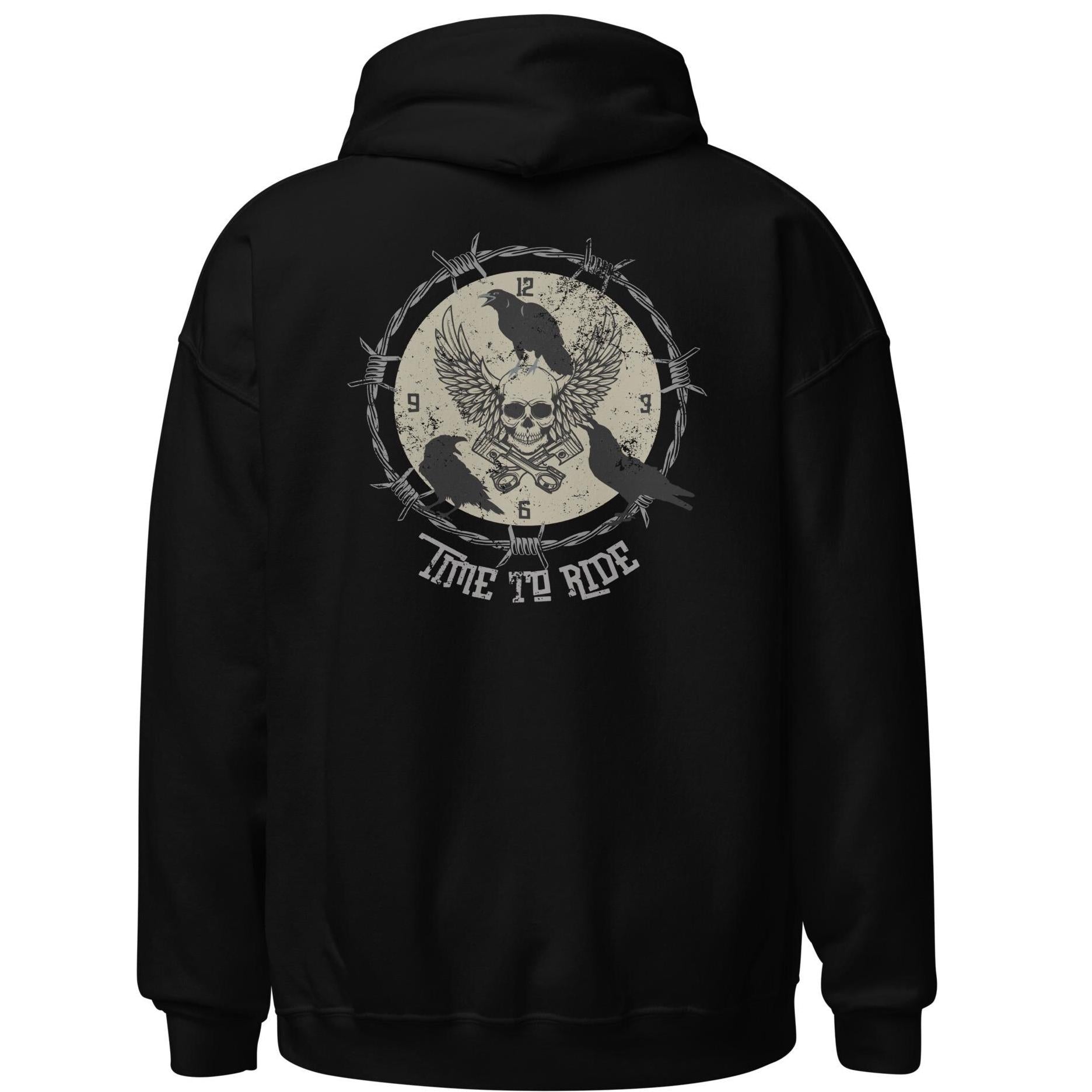 Motorcycle Hoodie: Raven Skull Graphic hoodie biker Gift
