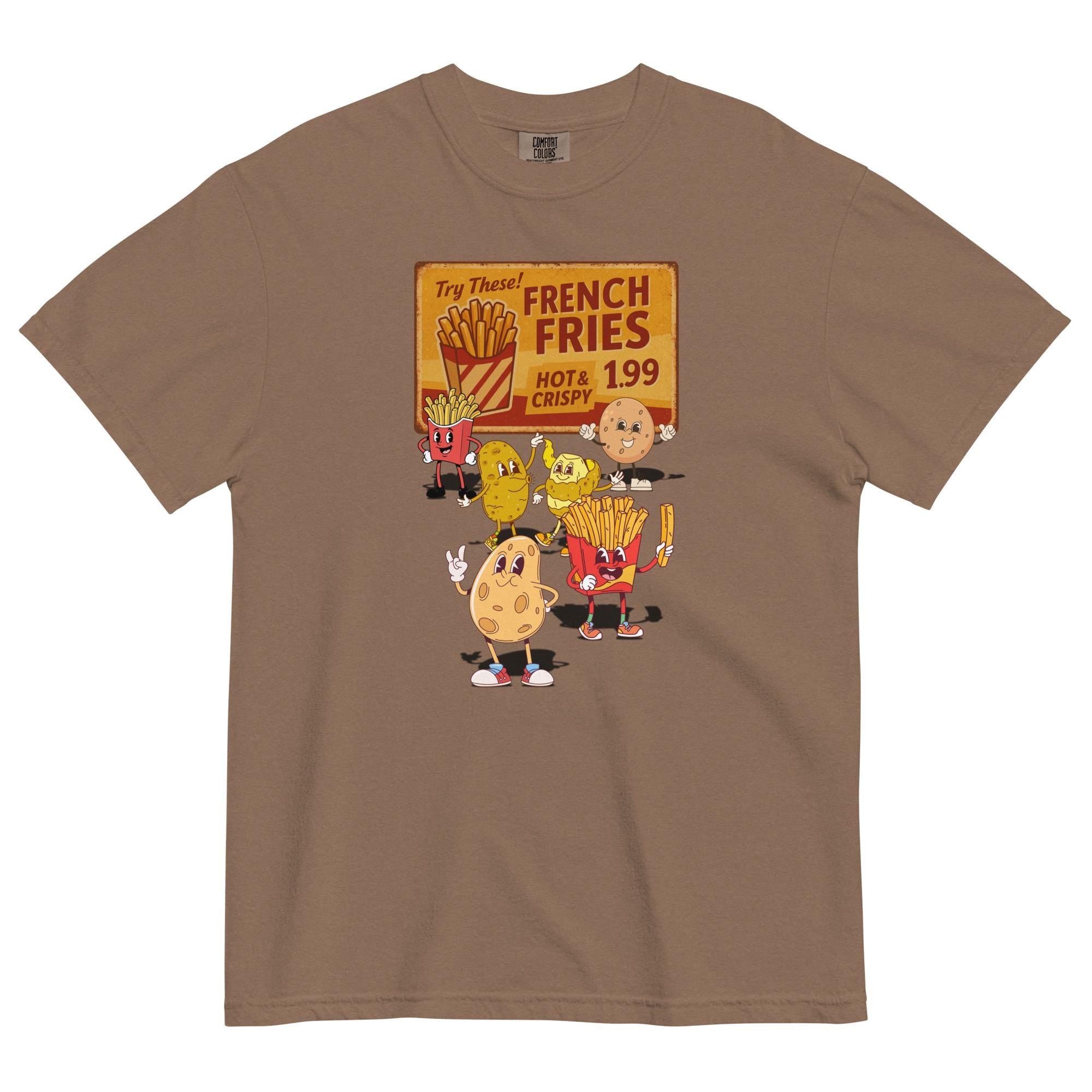 Retro Potato T-shirt funny french fries tee Comfort Colors potato gift for foodie, potato lover gift Unisex garment-dyed heavyweight t-shirt