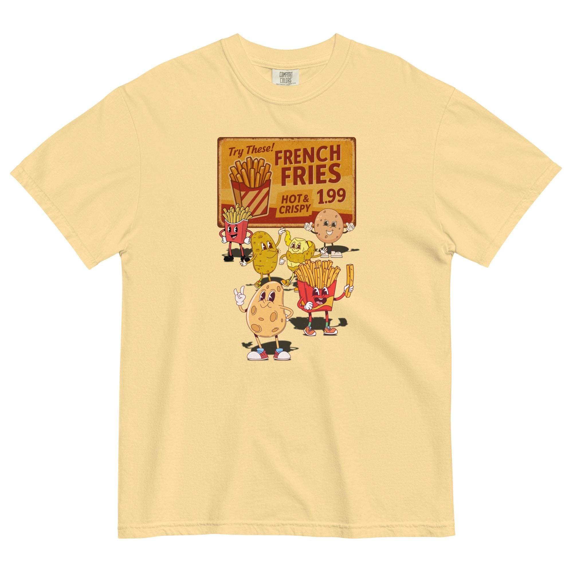 Retro Potato T-shirt funny french fries tee Comfort Colors potato gift for foodie, potato lover gift Unisex garment-dyed heavyweight t-shirt